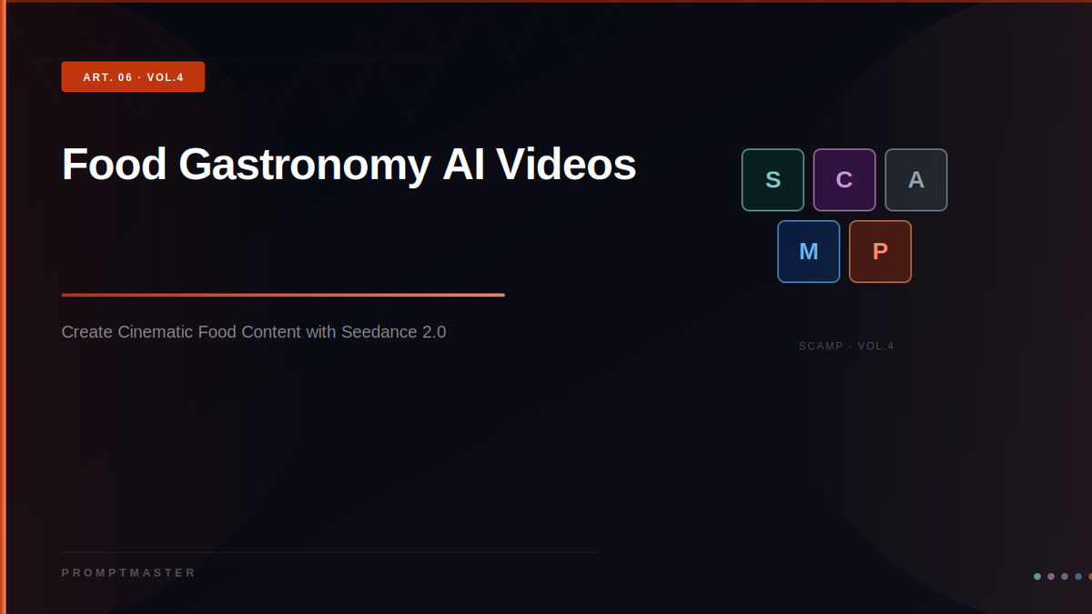 Food and Gastronomy AI Videos: Create Cinematic Kitchen Content with Seedance 2.0