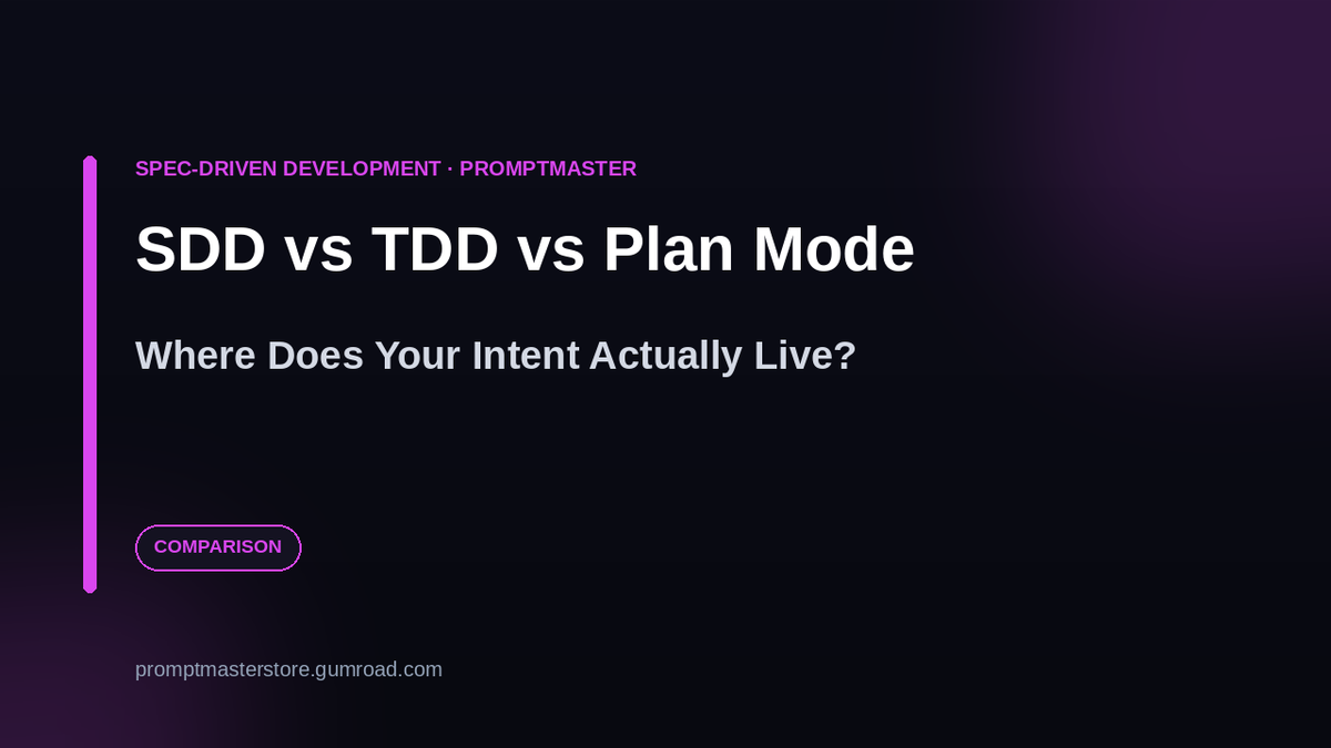 SDD vs TDD vs Plan Mode: Where Does Your Intent Live?