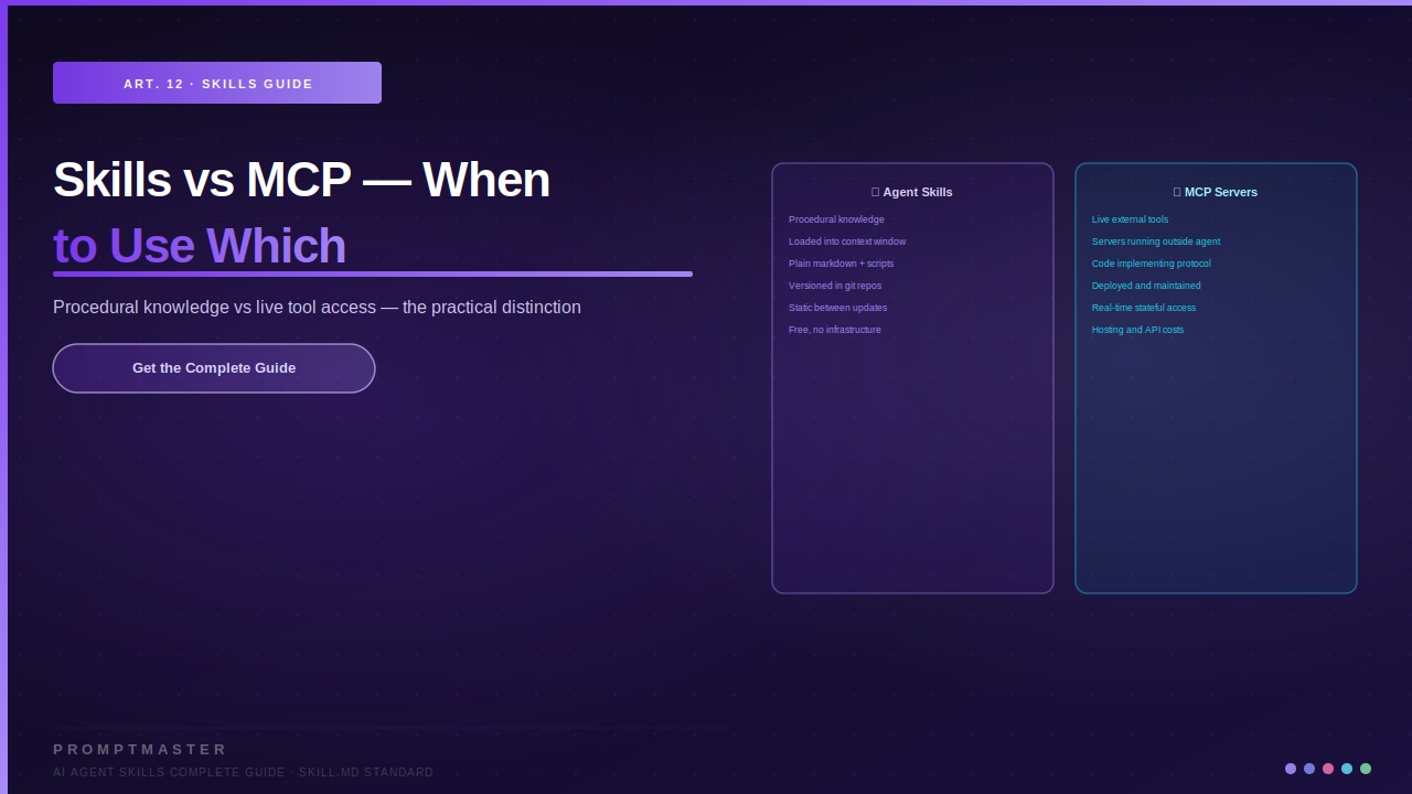 AI Agent Skills vs MCP Servers — When to Use Which