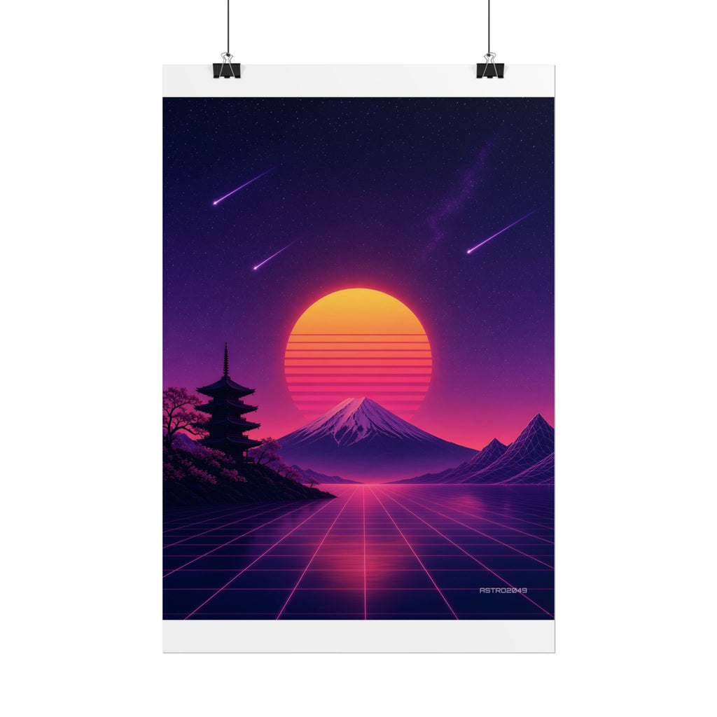 Sunset Pagoda Grid matte poster by ASTRO2049, view 3 of 8