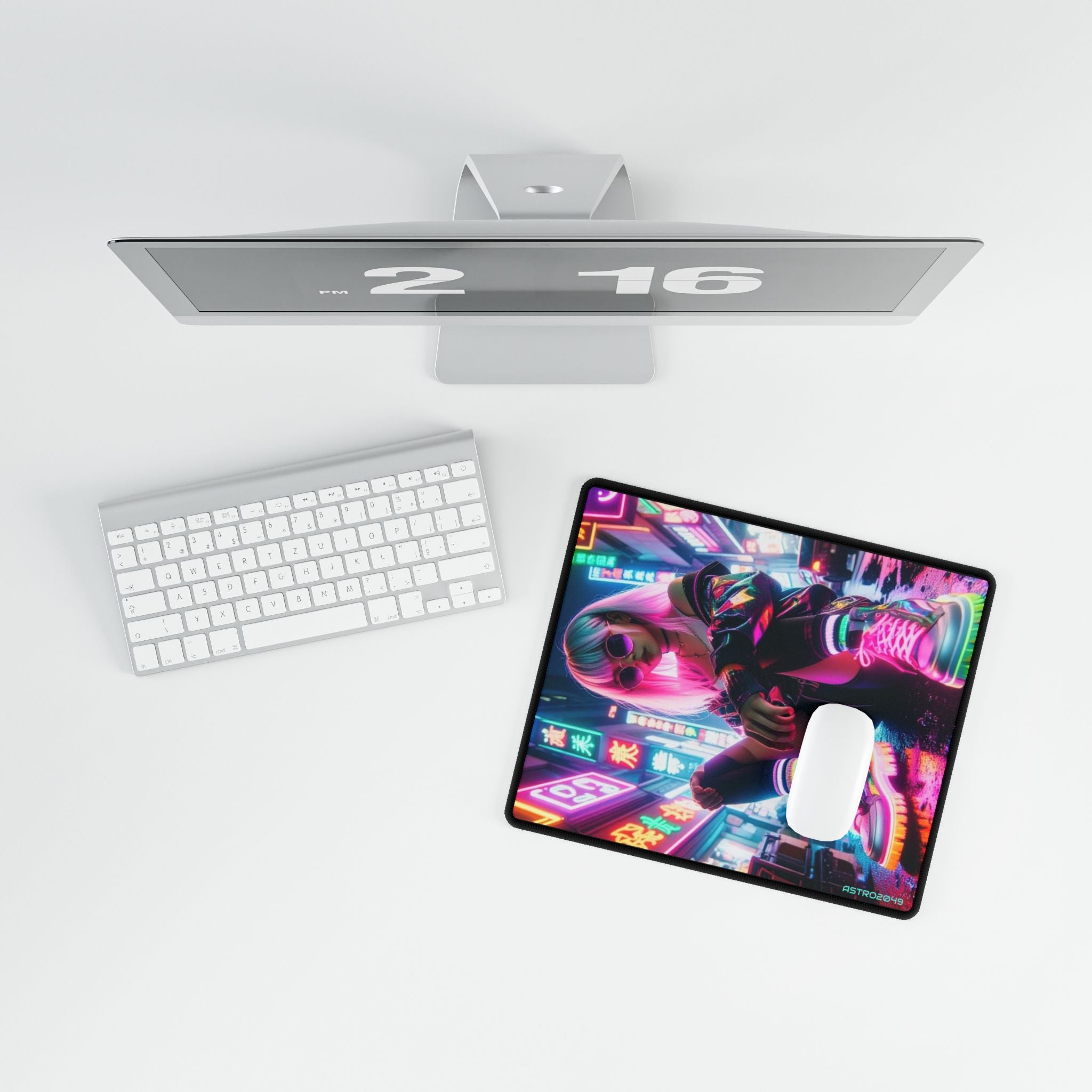 CYBERPUNK - Neon Vibe Desk Mat - Gaming Workspace Decor, Computer Accessories for Gamers, Office Desk Pad, Stylish Desk Decoration