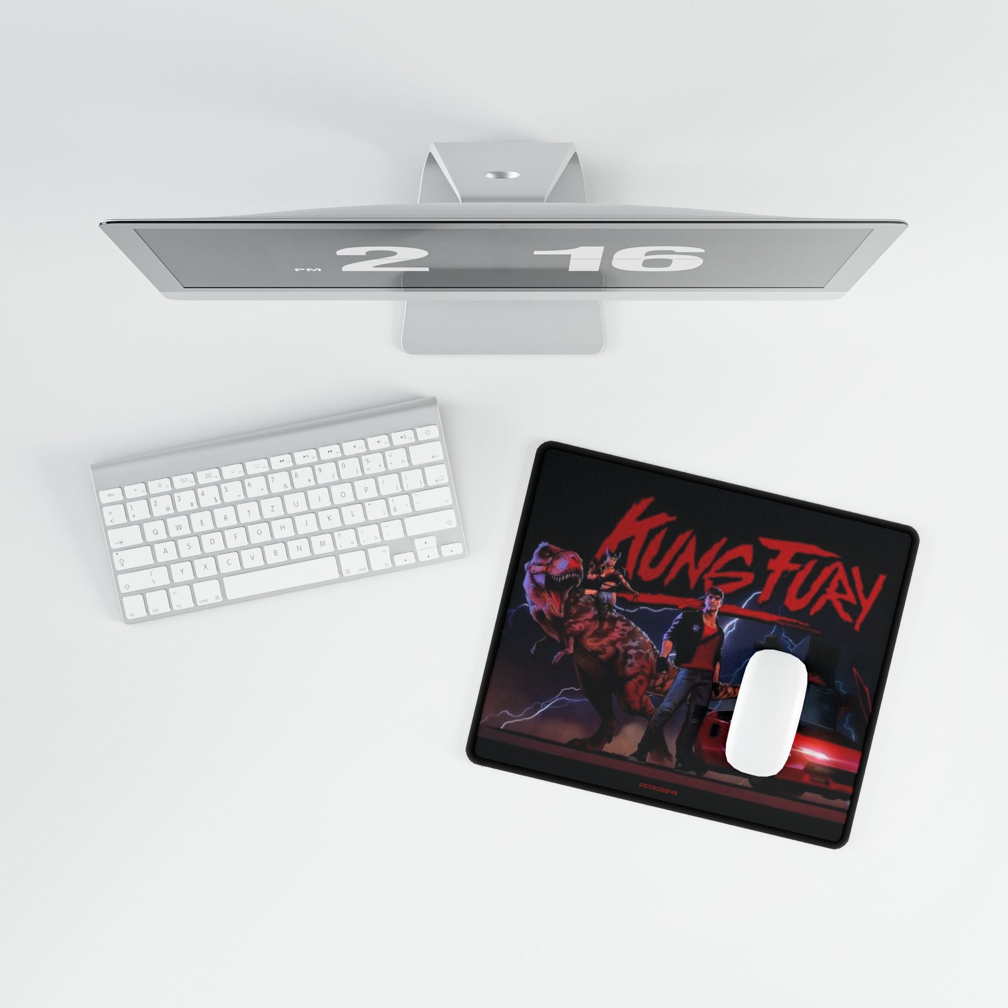 KUNG FURY - Inspired Desk Mat, Gamer Desk Accessories, Retro Office Decor, Unique Gift for Gamers, Computer Mousepad