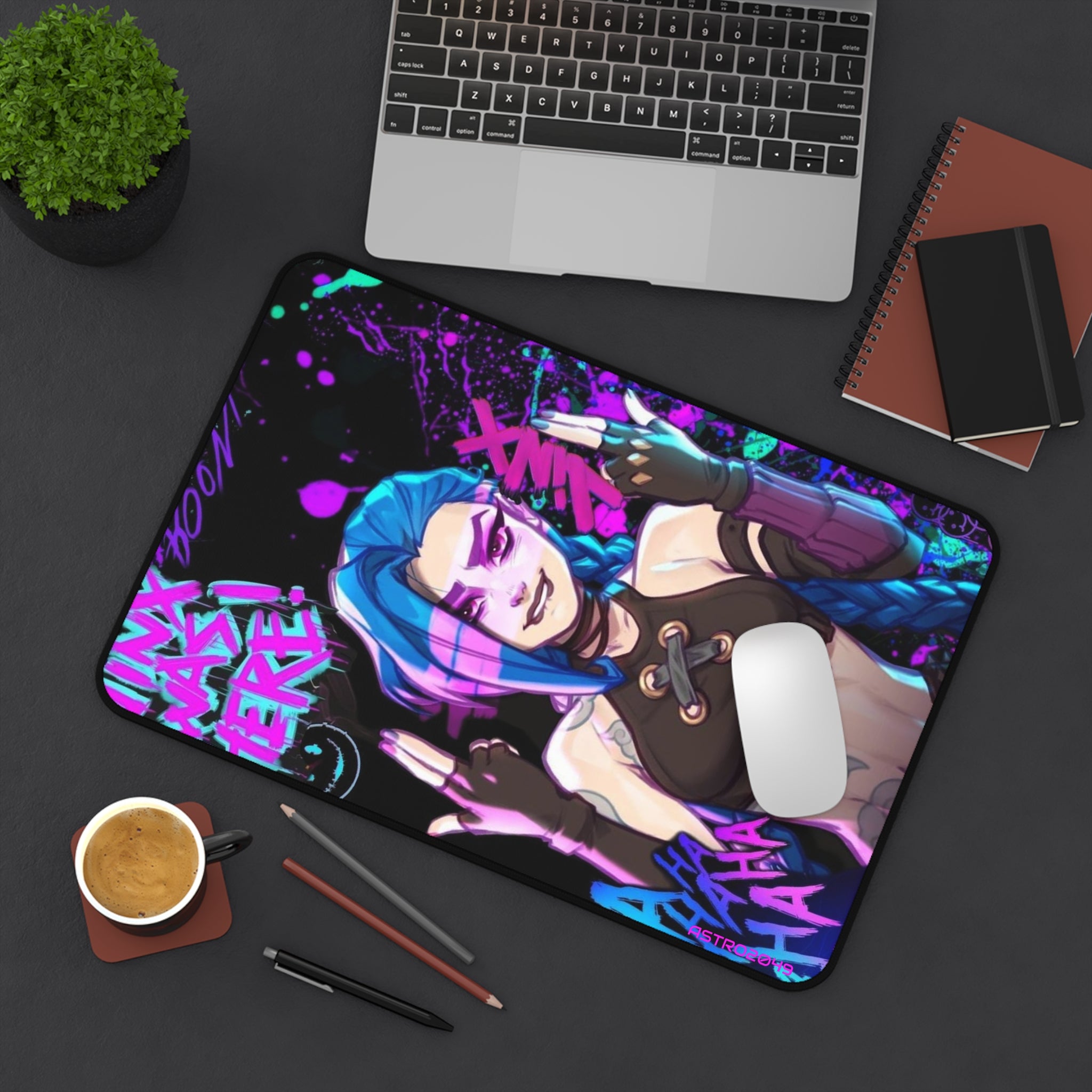 League of Legends - Arcane: JINX - Vibrant Desk Mat with Edgy Design - Perfect for Gamers, Home Office, Unique Gift, and Halloween Vibe