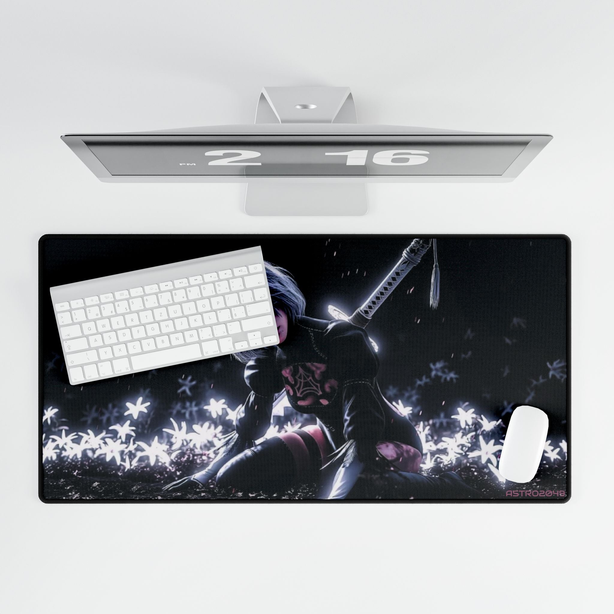 Nier: Automata - 2B - Futuristic Gaming Desk Mat, Non-Slip Mouse Pad, Art Gamer Decor, Office Accessory, Ideal Gift for Gamers