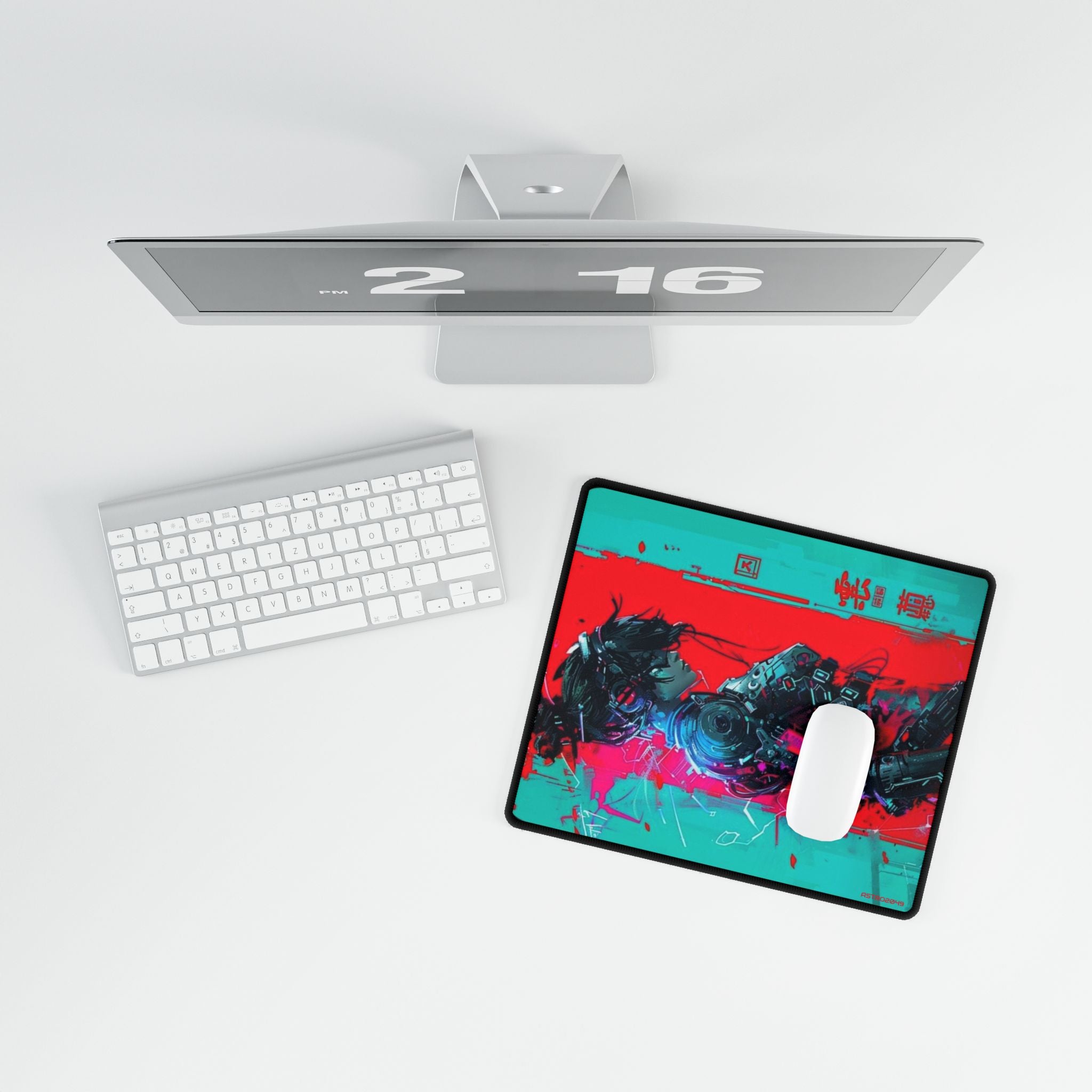 CYBERPUNK - SAMURAI - Colorful Gaming Desk Mat with Abstract Design, Desk Pad for Gamers, Office Decor, Mouse Mat, Home Workspace