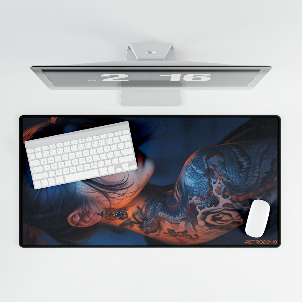 CYBERPUNK - GEISHA - Stylish Desk Mats with Artistic Designs, Gaming Desk Accessories, Office Decor, Personalized Workspace, Unique Gifts