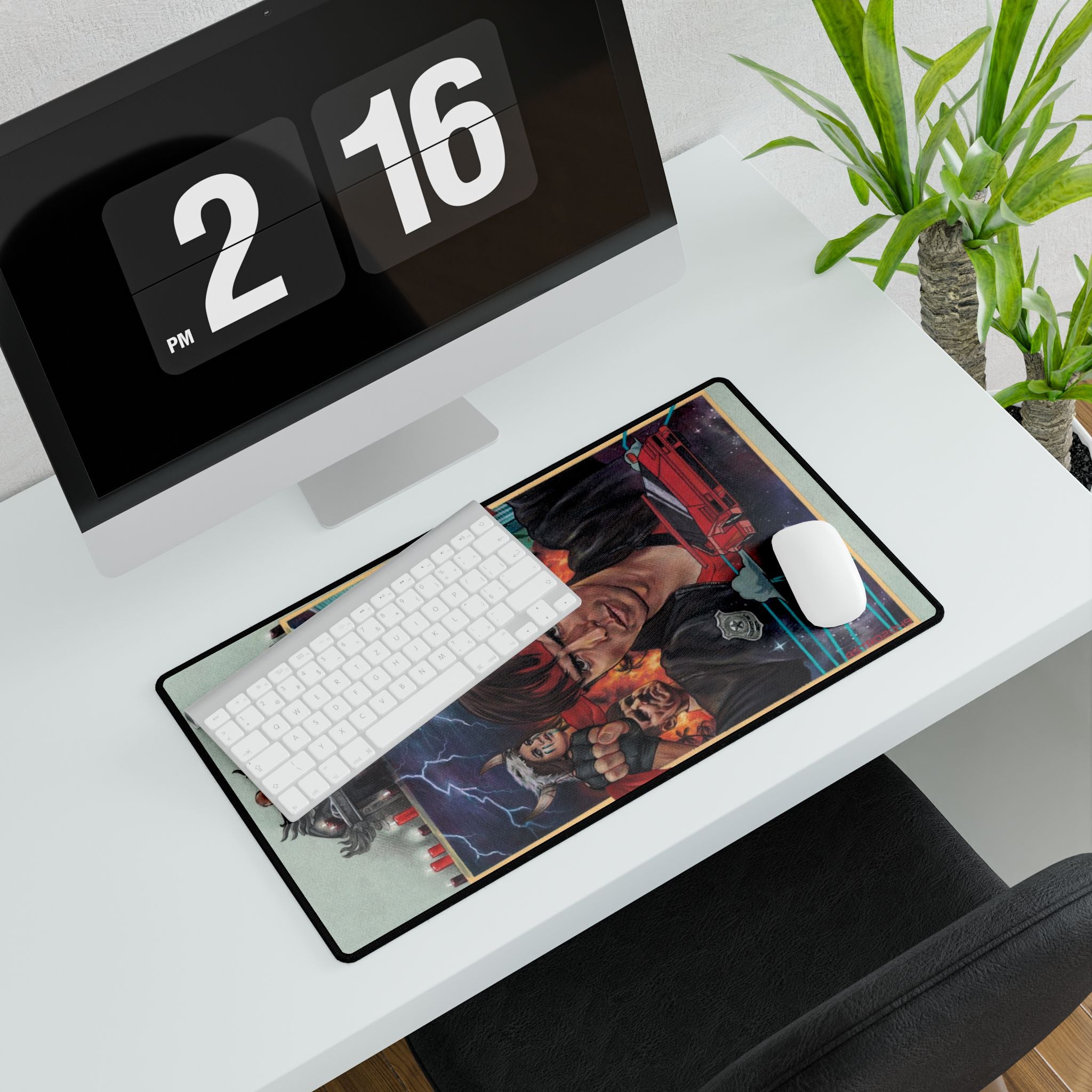 KUNG FURY - Retro Action Desk Mat for Gamers and Movie Lovers, Gaming Accessories, Home Office Decor, Gift Idea, Desk Organizer