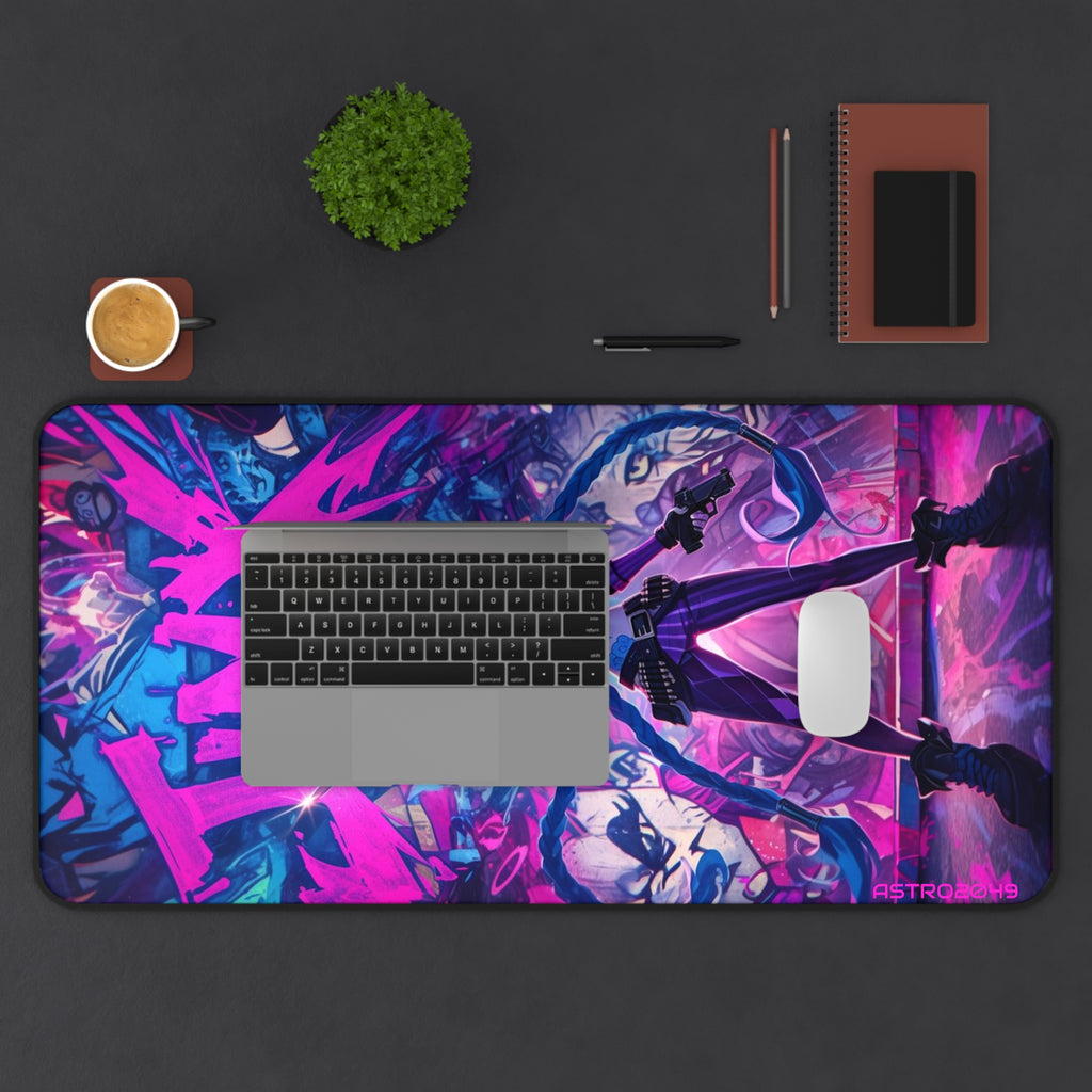 League of Legends - Arcane: JINX - Vibrant Gaming Desk Mat with Colorful Fantasy Art - Perfect for Gamers, Holiday Gifts, and Collectibles