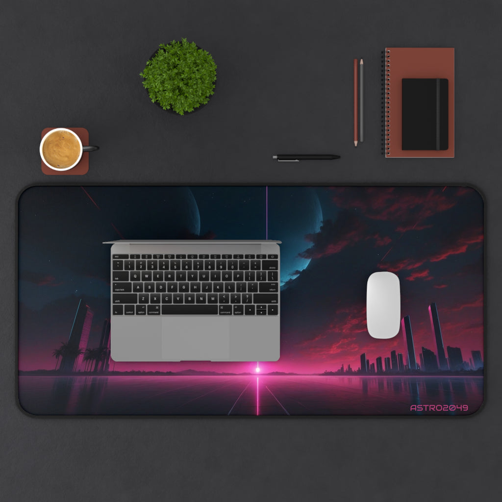CYBERPUNK - RETROWAVE - Retro Futuristic Desk Mat, Gaming Mouse Pad, Office Decor, Gift for Gamers, Desk Accessories, Cyberpunk Theme