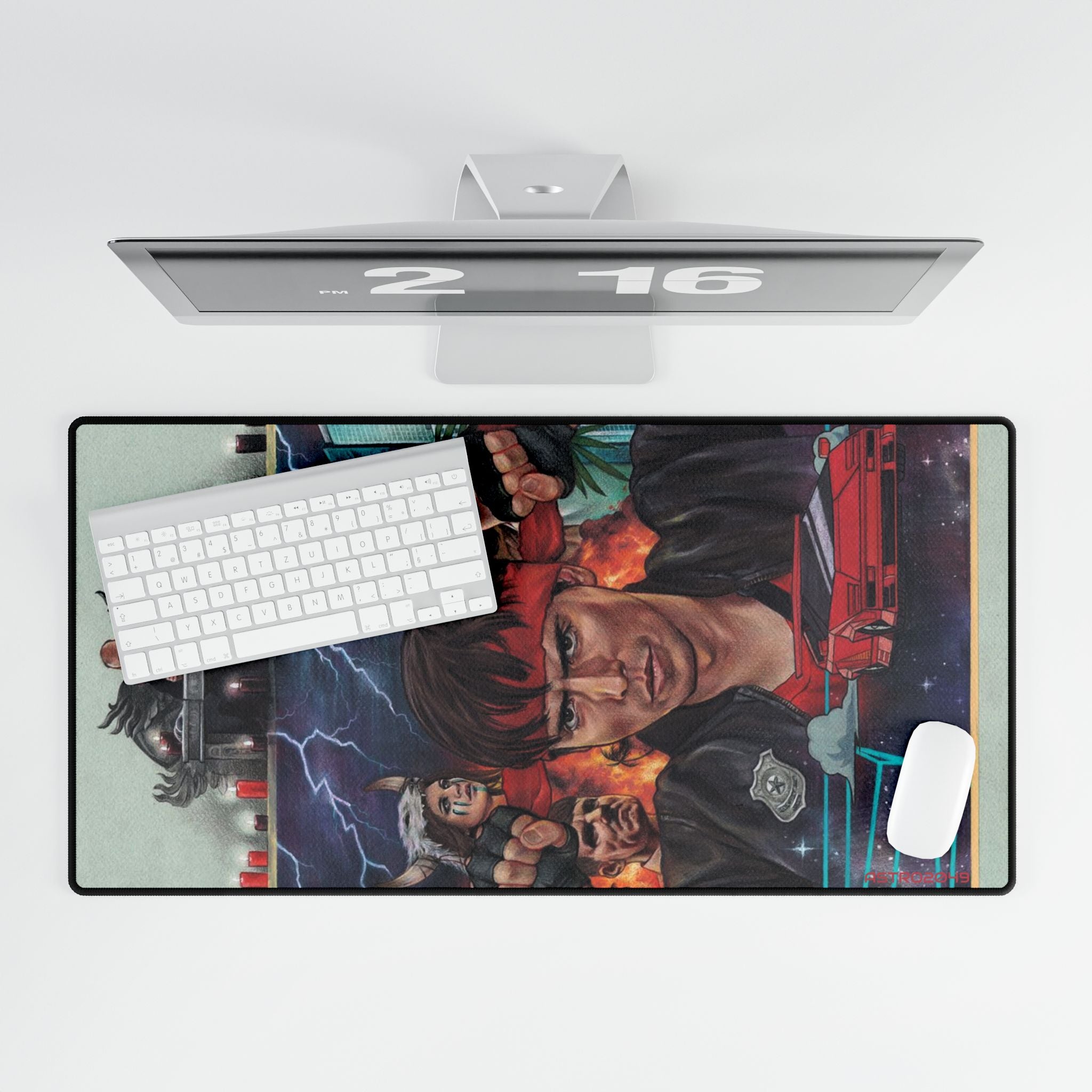 KUNG FURY - Retro Action Desk Mat for Gamers and Movie Lovers, Gaming Accessories, Home Office Decor, Gift Idea, Desk Organizer