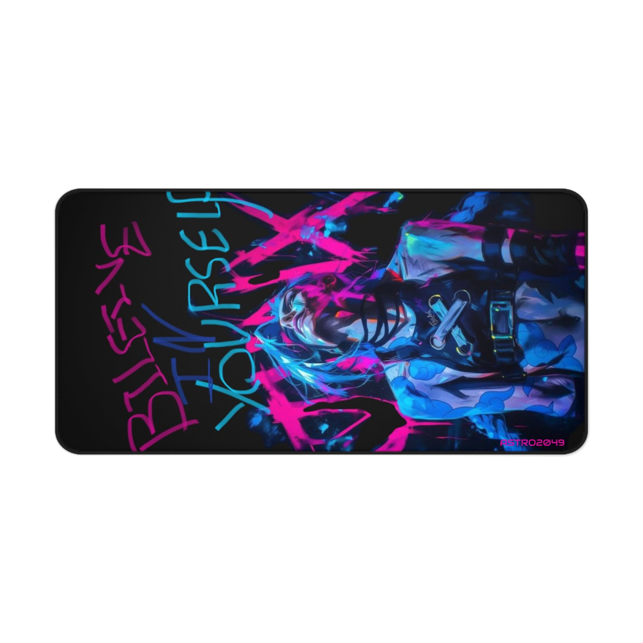 League of Legends - Arcane: JINX - Vibrant Desk Mat - "Believe in Yourself" | Gaming Accessory, Motivational Gift, Computer Mat