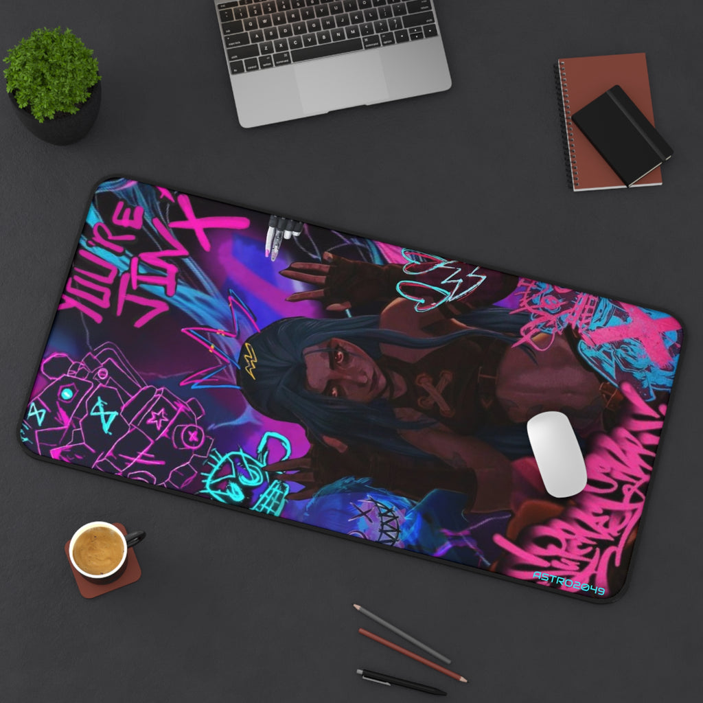 League of Legends - Arcane: JINX - Vibrant Gaming Desk Mat | Stylish Mousepad for Gamers | Perfect Gift for Gaming Enthusiasts.