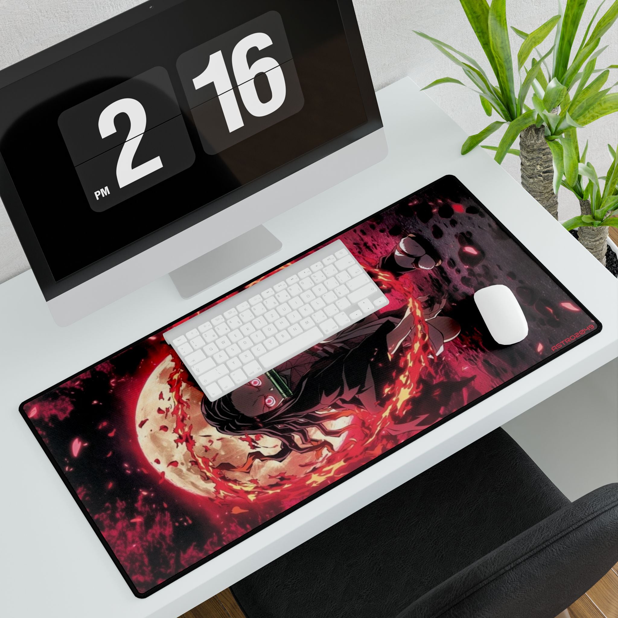 DEMON SLAYER - Kimetsu no yaiba - Anime-Themed Desk Mat with Unique Art, Gamer Desk Accessories, Home Office Decor, Anime Gifts for Fans