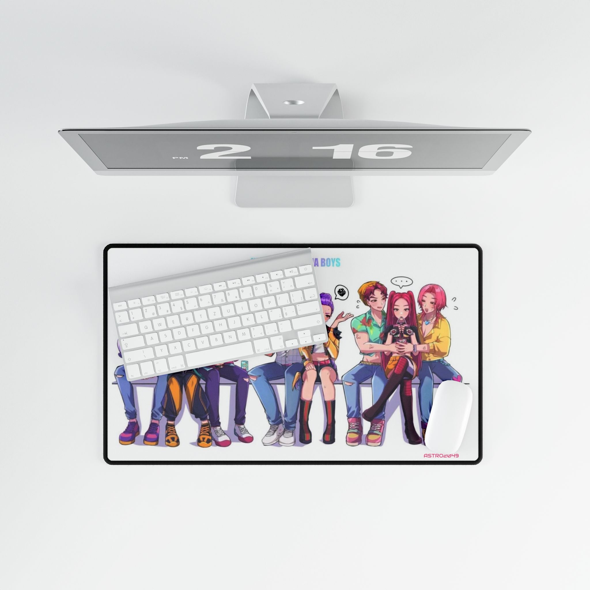 KPop Demon Hunters - HUNTRIX - Anime-Themed Desk Mat, Perfect for Gamers and Office Decor, Notifications Desk Accessory, Cute Desk Organizer