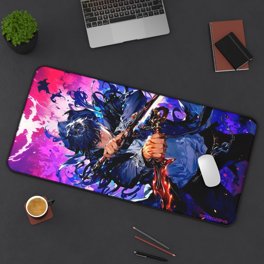 SOLO LEVELING - Sung Jinwoo - ARISE - Vibrant Anime Desk Mat - Gaming, Work, Home Office, Personalized Gift, Desk Accessories, Desk Decor