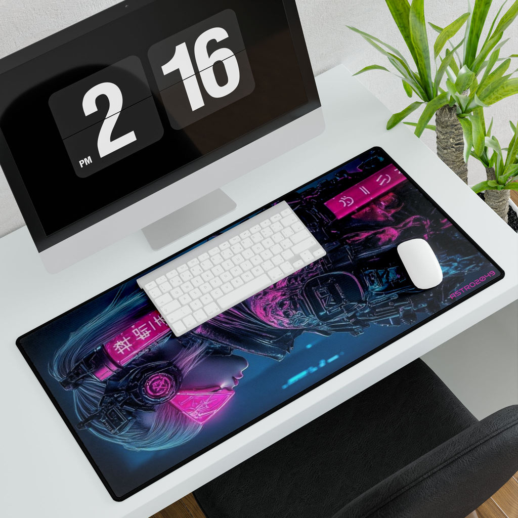 CYBERPUNK - SAMURAI - Futuristic Desk Mats for Gamers, Gaming Desk Accessories, Cyberpunk Mousepad, Stylish Office Decor