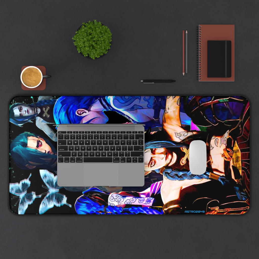 League of Legends - Arcane: JINX - Vibrant Desk Mat with Anime Art, Gaming Desk Accessory, Gift for Gamers, Eco-friendly Desk Pad