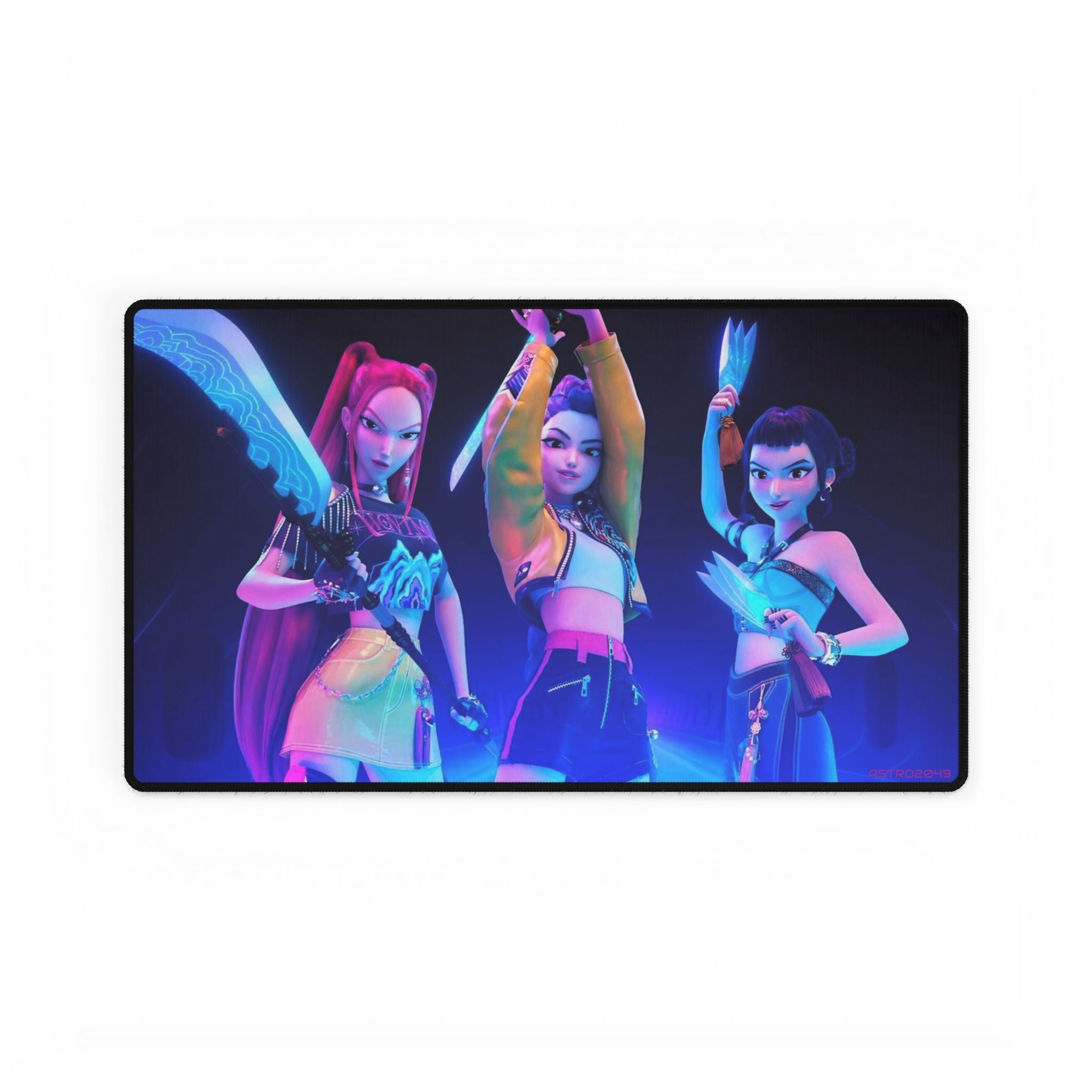 KPop Demon Hunters - HUNTRIX - Vibrant Gaming Desk Mat with Stylish Character Design, Office Decor, Gamer Gift, Colorful Mouse Pad