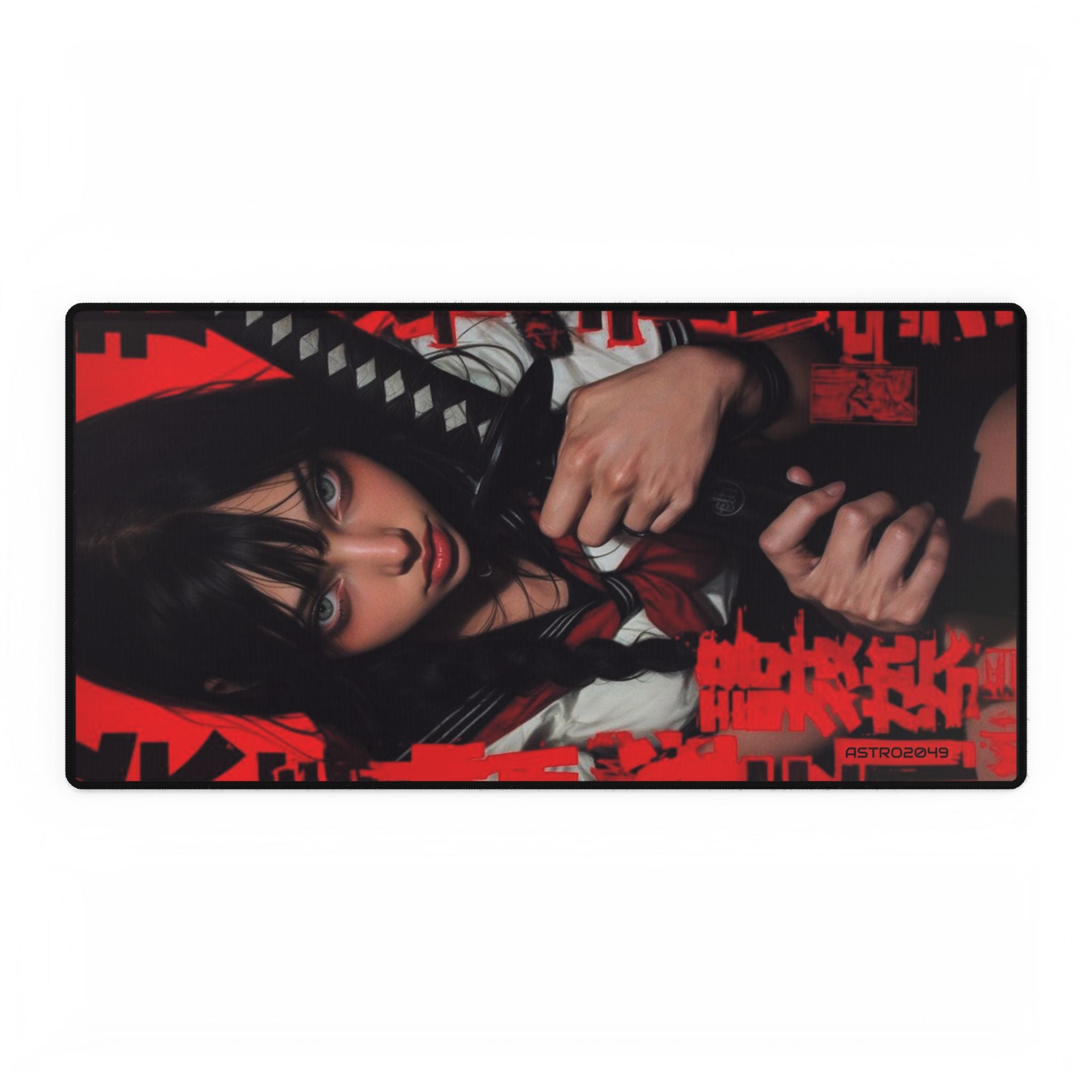 CYBERPUNK - GEISHA - SAMURAI - Anime-Inspired Desk Mat - Stylish Gaming Accessory, Office Decor, Computer Mat, Unique Gift for Gamers