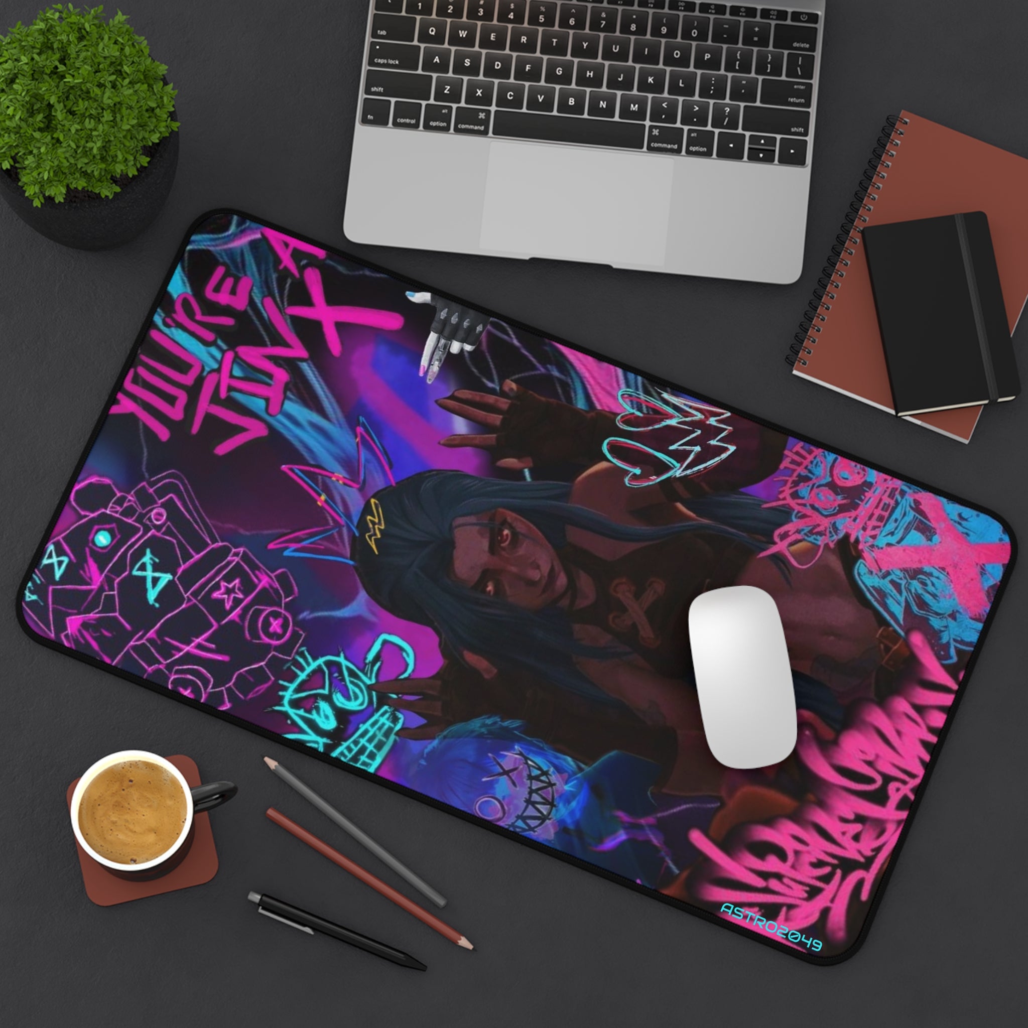 League of Legends - Arcane: JINX - Vibrant Gaming Desk Mat | Stylish Mousepad for Gamers | Perfect Gift for Gaming Enthusiasts.