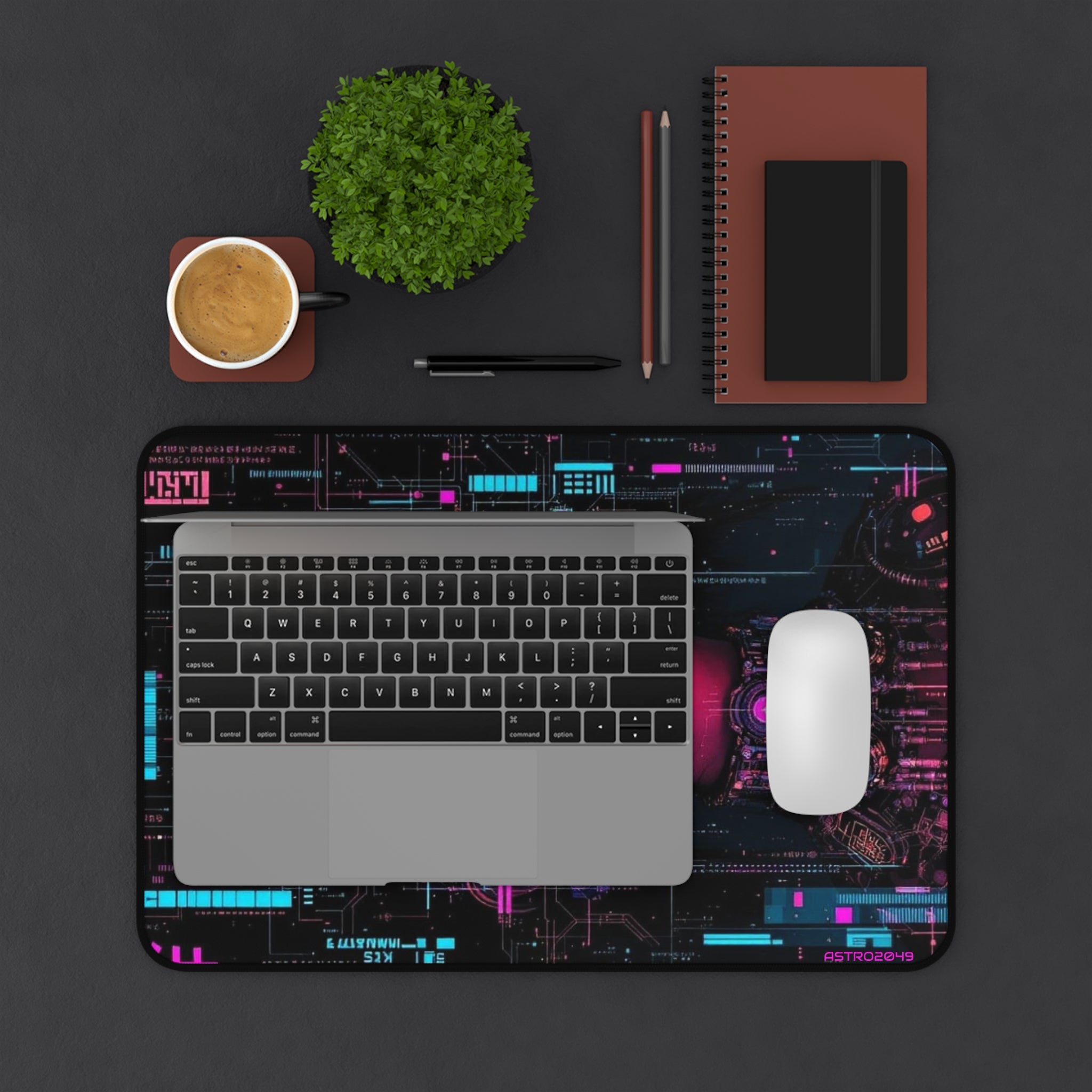 CYBERPUNK - Futuristic Desk Mat - Cyberpunk Theme, Gaming Setup, Office Decor, Tech Gift, Personal Workspace