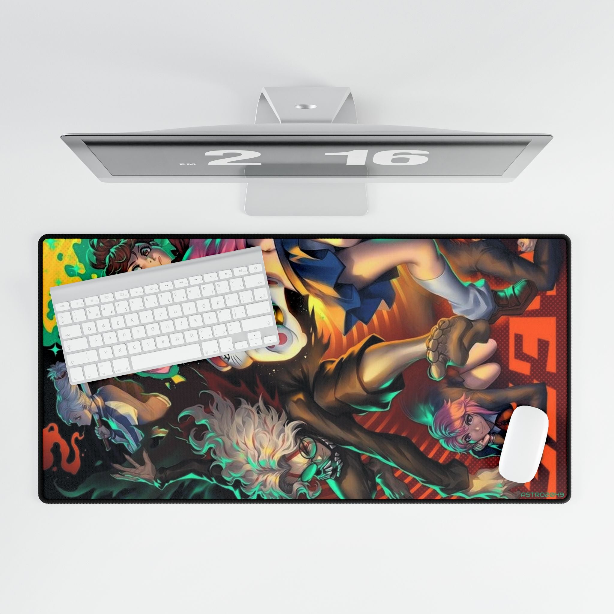 DANDADAN: Momo / Okarun - Vibrant Gaming Desk Mat - Anime Style, Desk Accessories, Gamer Gift, Office Decor, Desk Organization