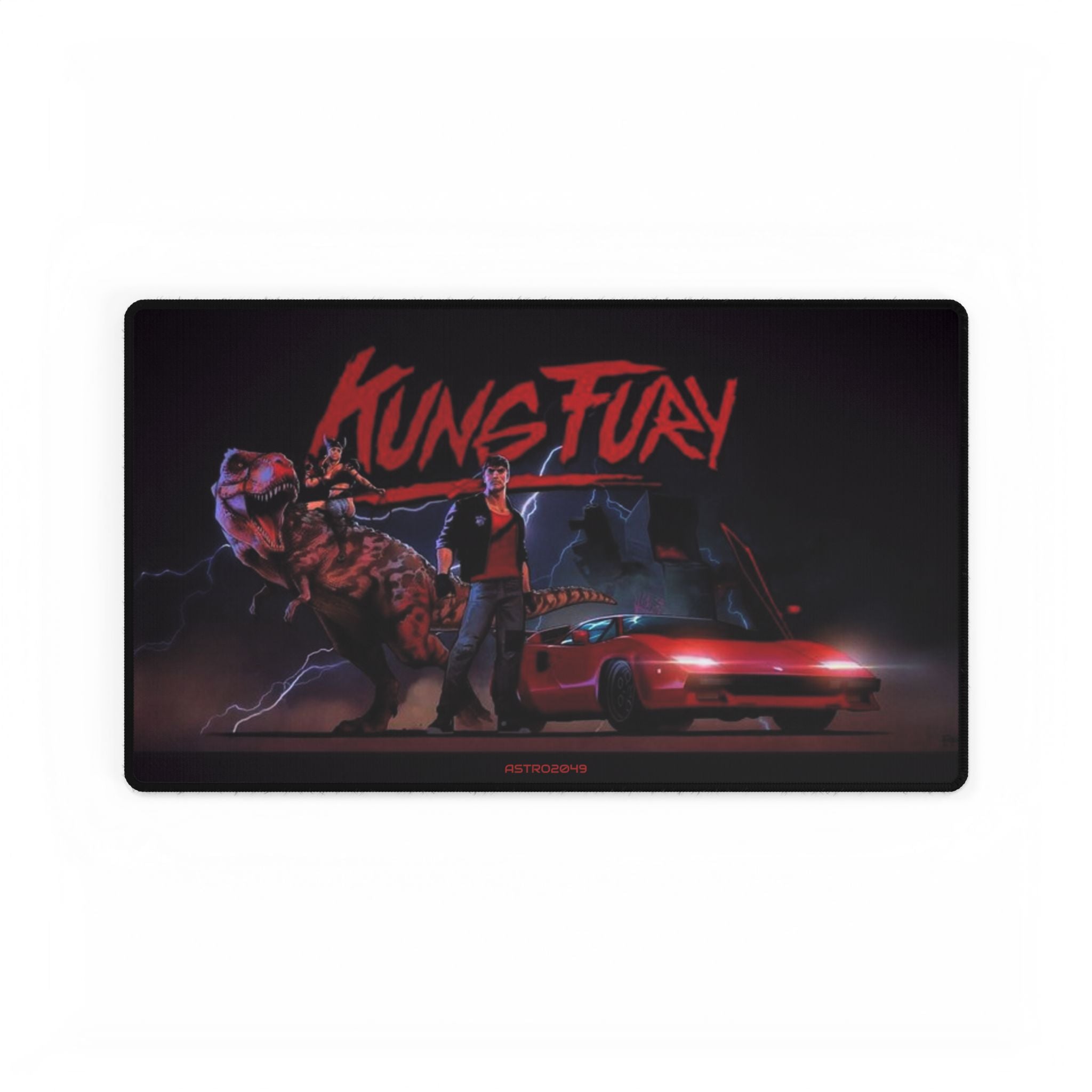 KUNG FURY - Inspired Desk Mat, Gamer Desk Accessories, Retro Office Decor, Unique Gift for Gamers, Computer Mousepad