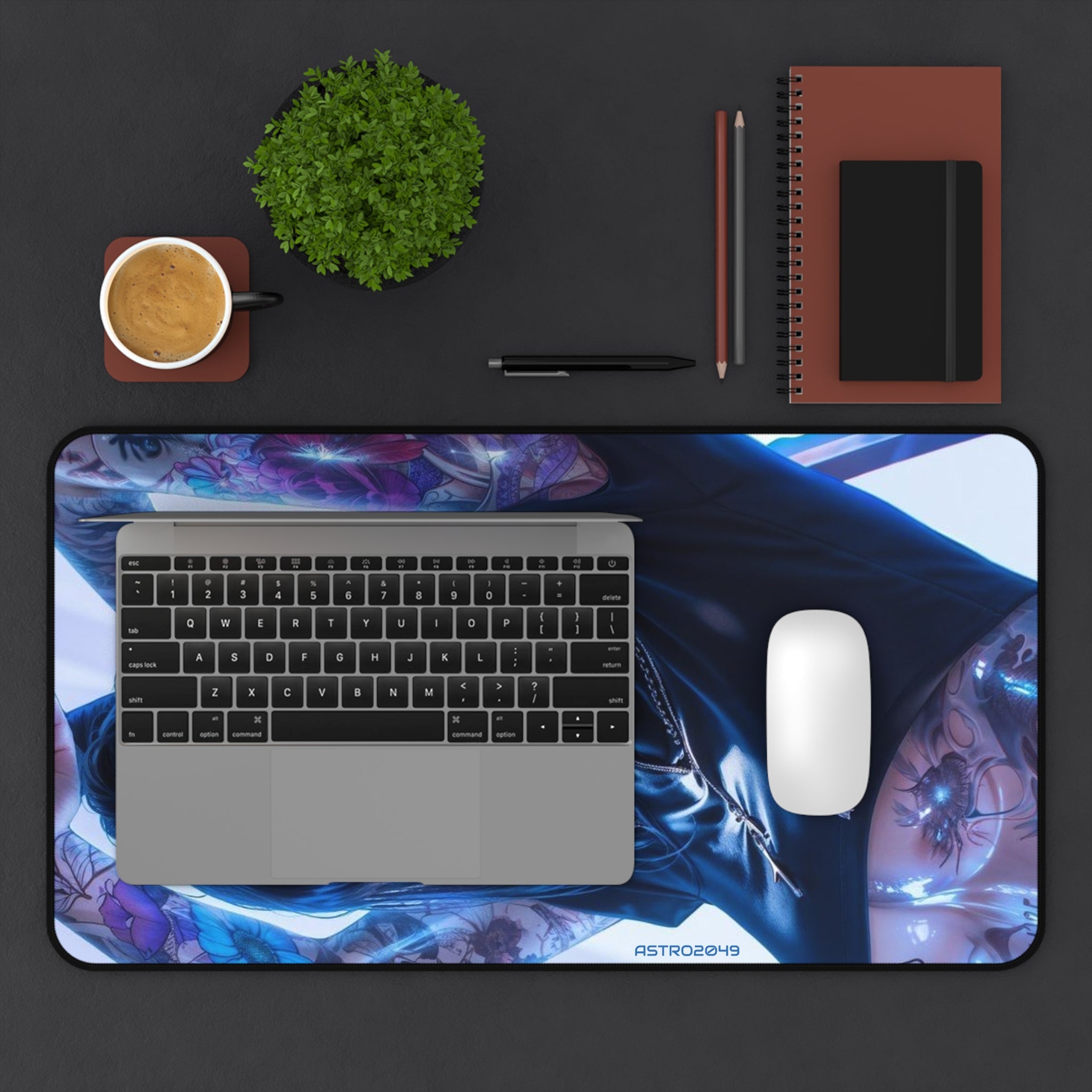 CYBERPUNK - TATTOO - Edgy Artistic Desk Mat, Gamer Mouse Pad, Office Decor, Unique Workstation Mat, Aesthetic Desk Accessory