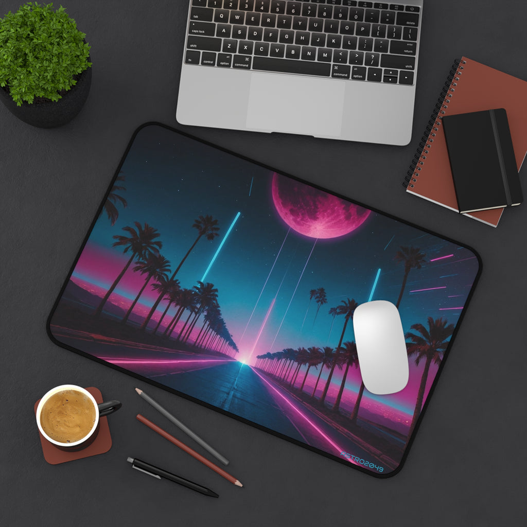 CYBERPUNK - RETROWAVE - Neon Sunset Desk Mat, Retro Gaming Mousepad, Aesthetic Office Decor, Computer Accessory, Home Office Must-Have