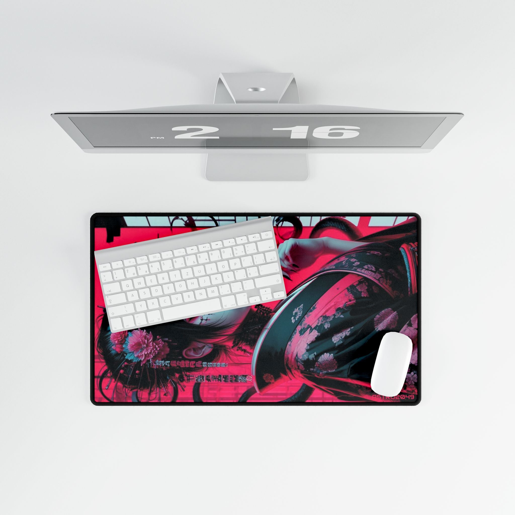 CYBERPUNK - GEISHA - Vibrant Desk Mat with Japanese Aesthetic, Office Decor, Gaming Accessory, Gift for Students, Desk Accessories