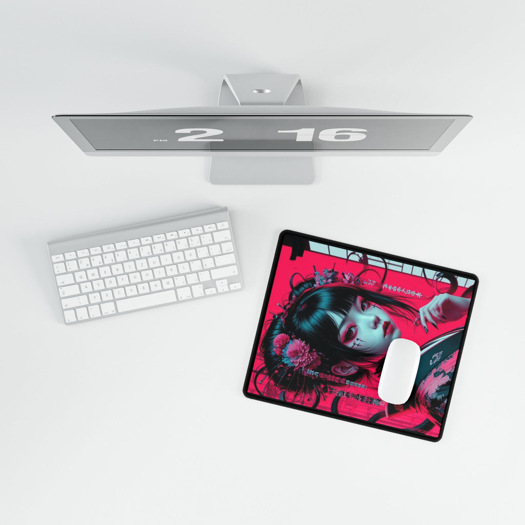 CYBERPUNK - GEISHA - Vibrant Desk Mat with Japanese Aesthetic, Office Decor, Gaming Accessory, Gift for Students, Desk Accessories