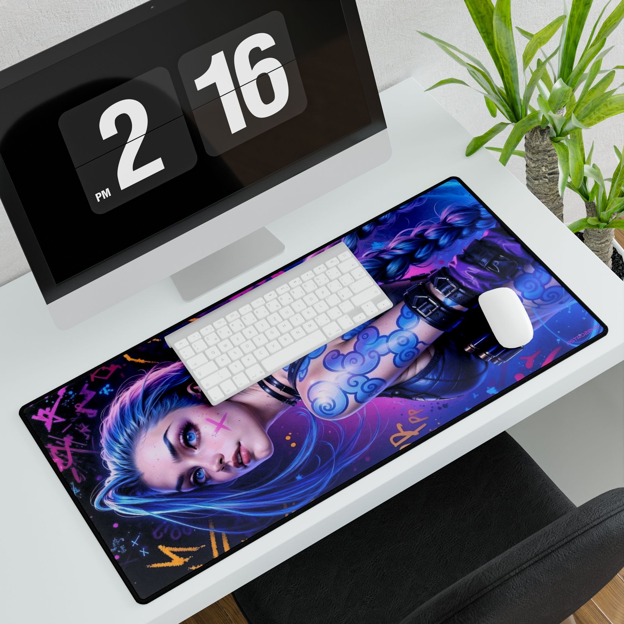 League of Legends - Arcane: JINX - Vibrant Desk Mats for Creative Workspaces, Gamer Desk Accessories, Customizable Mouse Pad