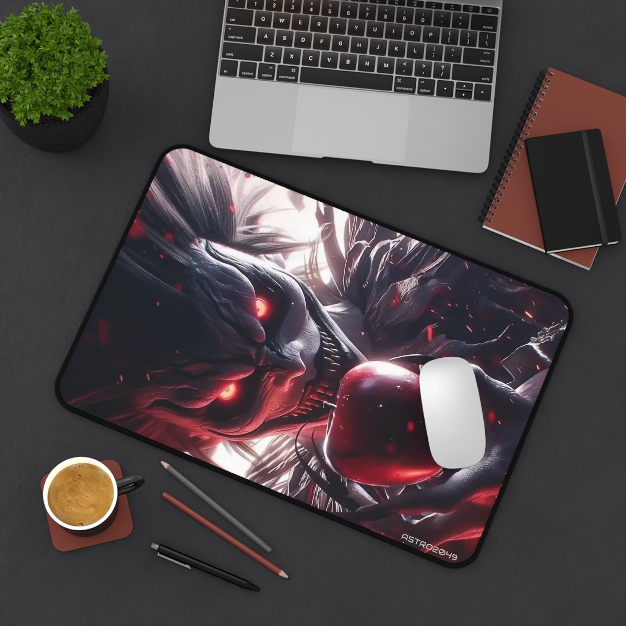 DEATH NOTE - RYUK - Artistic Gaming Desk Mat - Gamer Accessories, Office Decor, Mouse Pad, Fantasy Art, Desk Protector
