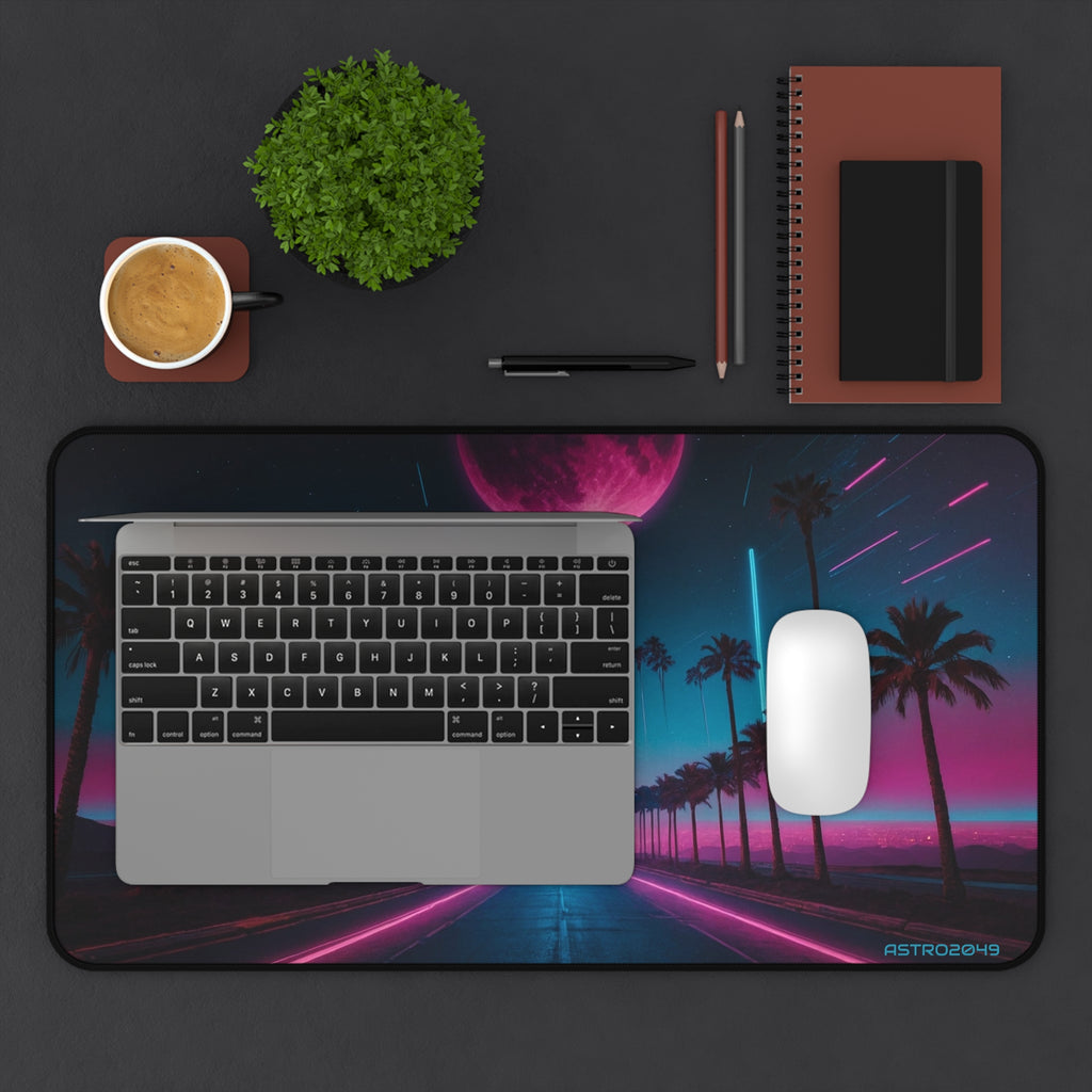CYBERPUNK - RETROWAVE - Neon Sunset Desk Mat, Retro Gaming Mousepad, Aesthetic Office Decor, Computer Accessory, Home Office Must-Have