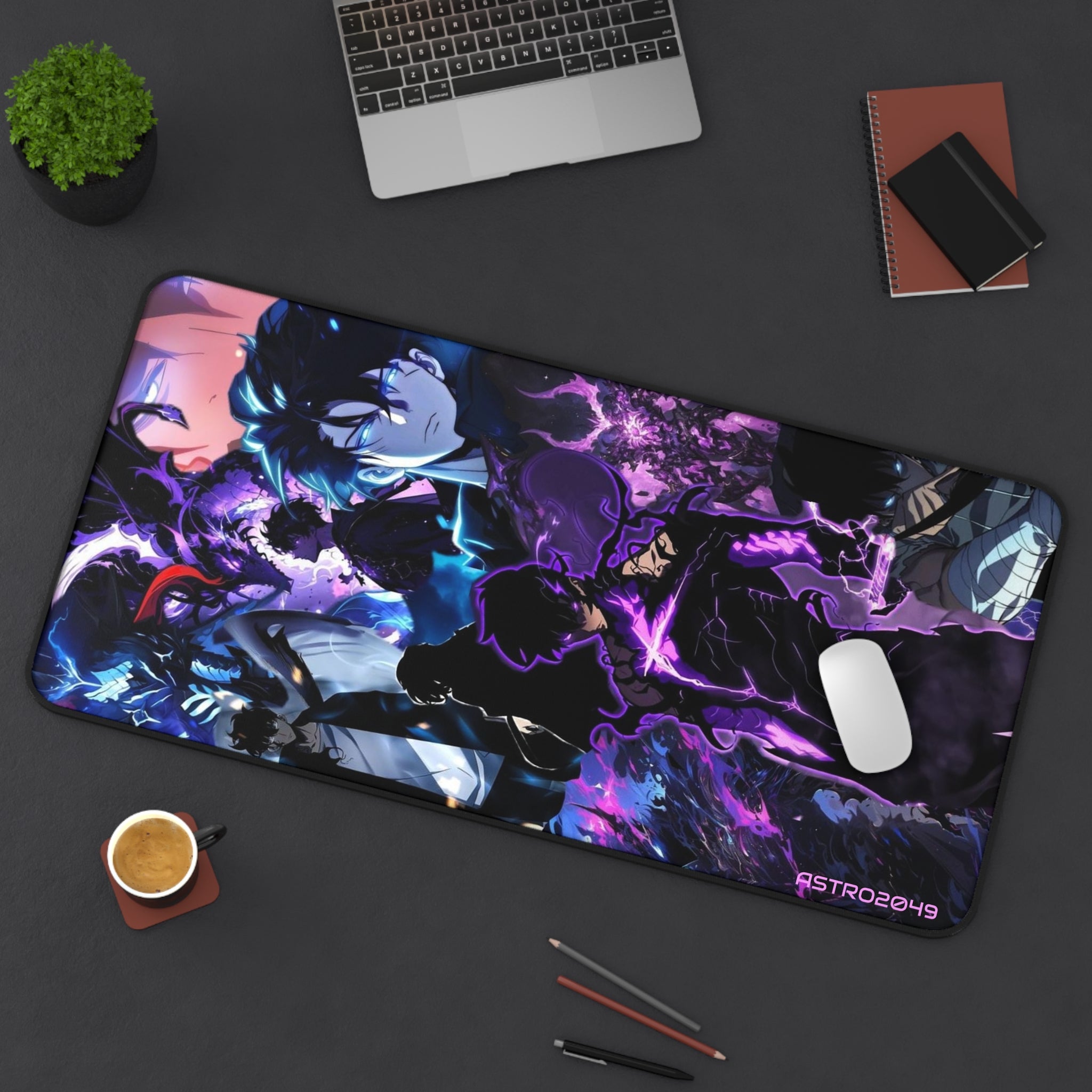 SOLO LEVELING - Sung Jinwoo - ARISE - Cosmic Themed Desk Mat for Gamers, Gaming Mouse Pad, Desk Accessories, Unique Gifts, Anime Decor