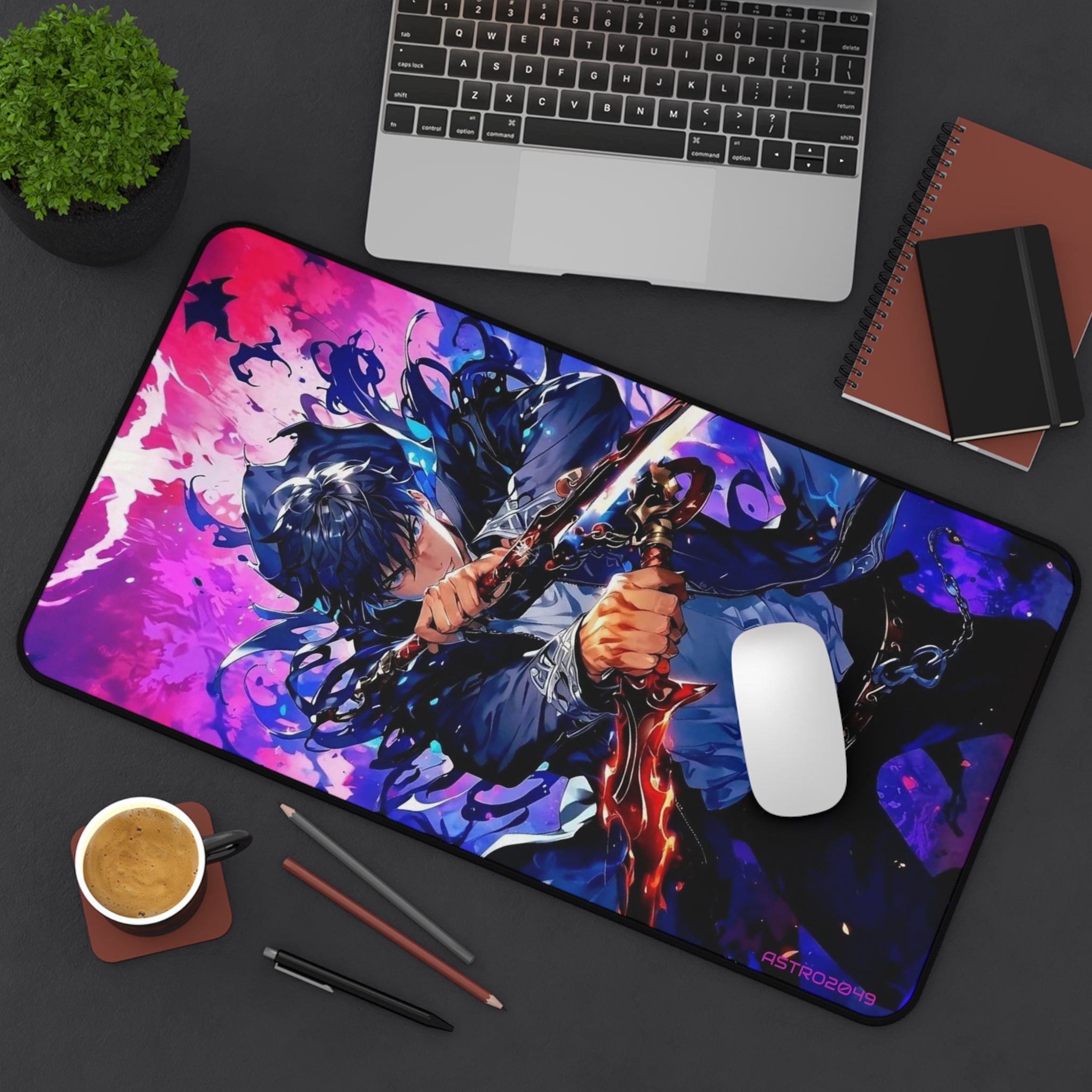 SOLO LEVELING - Sung Jinwoo - ARISE - Vibrant Anime Desk Mat - Gaming, Work, Home Office, Personalized Gift, Desk Accessories, Desk Decor