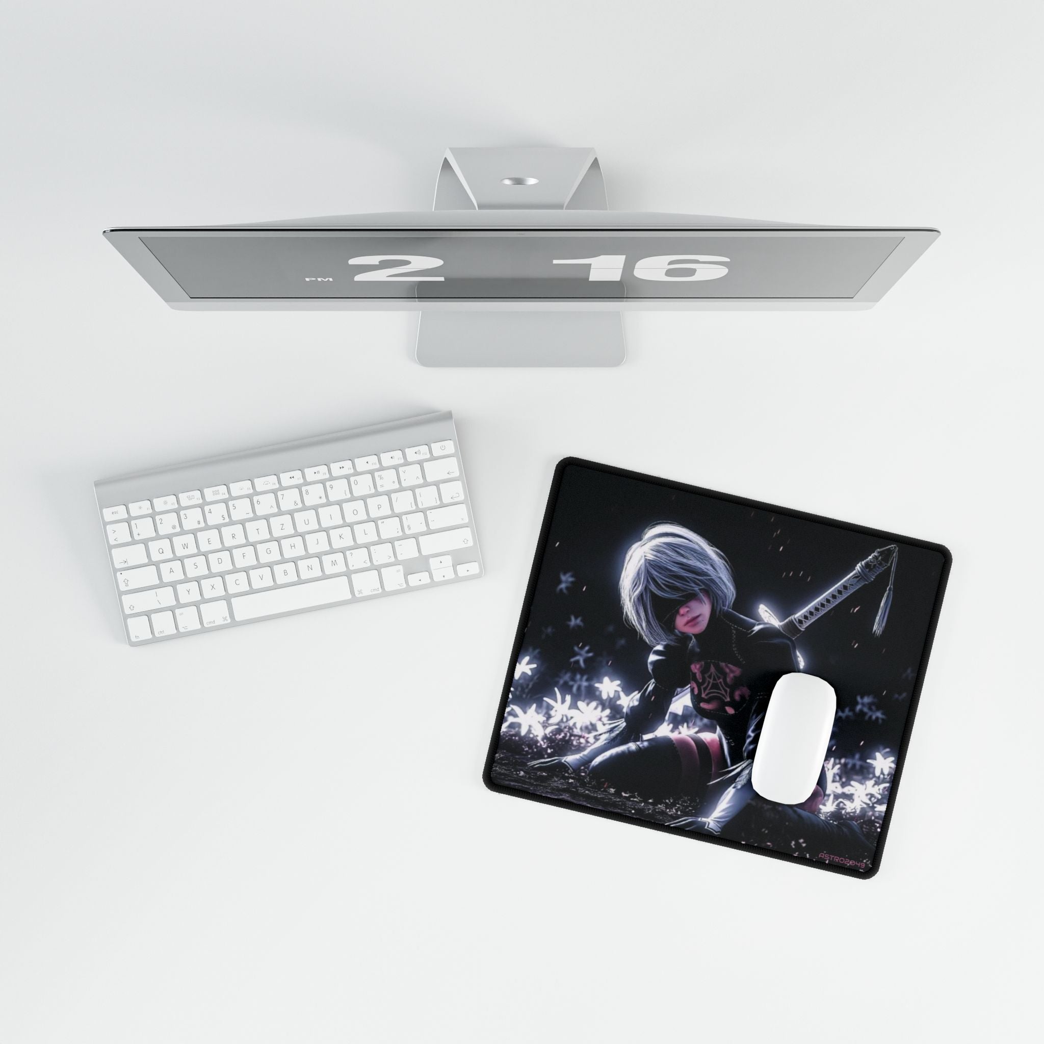 Nier: Automata - 2B - Futuristic Gaming Desk Mat, Non-Slip Mouse Pad, Art Gamer Decor, Office Accessory, Ideal Gift for Gamers