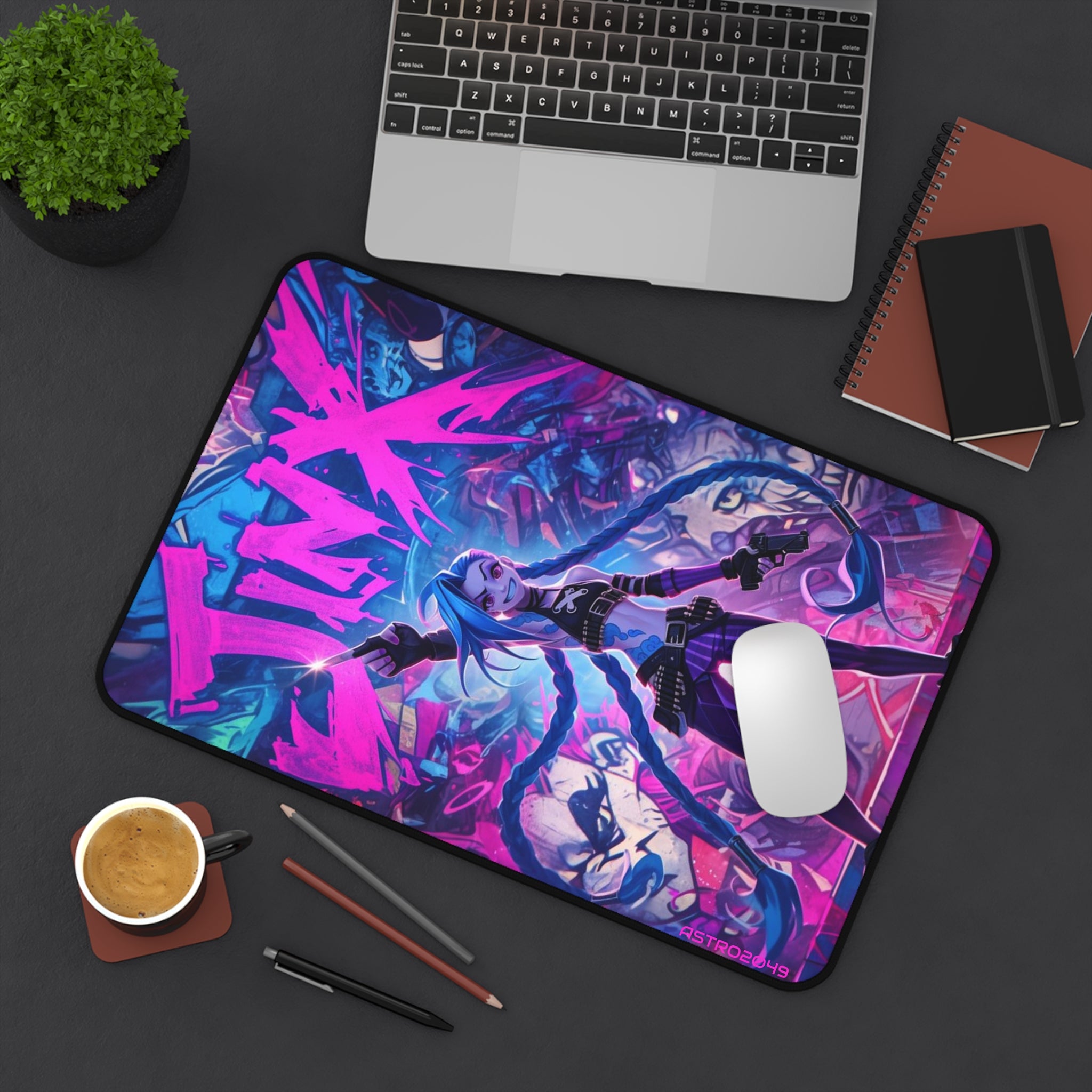League of Legends - Arcane: JINX - Vibrant Gaming Desk Mat with Colorful Fantasy Art - Perfect for Gamers, Holiday Gifts, and Collectibles
