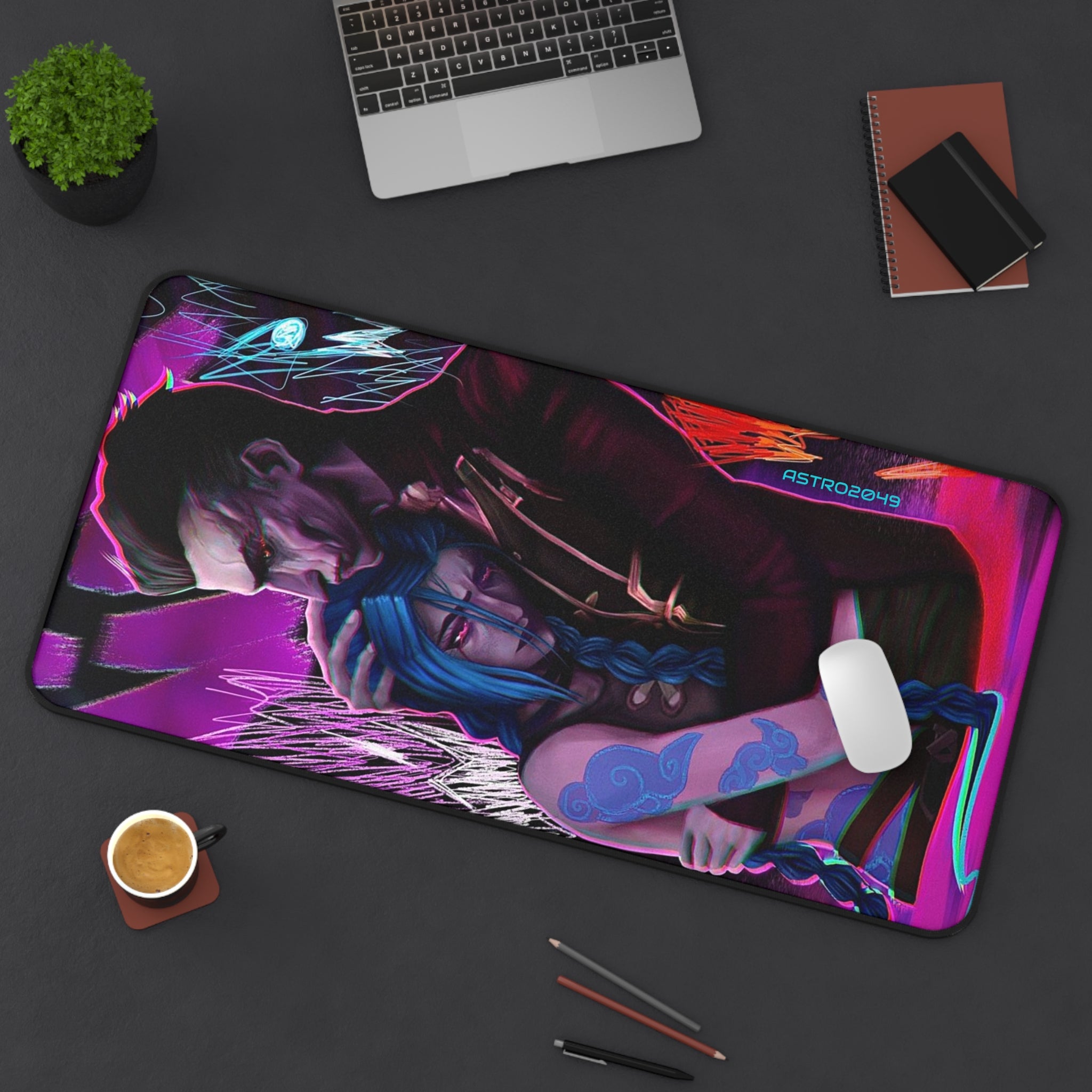 League of Legends - Arcane: JINX - Vibrant Gamer Desk Mat, Gaming Mouse Pad, Nerd Gift, Personalized Desk Mat, RGB Mouse Pad