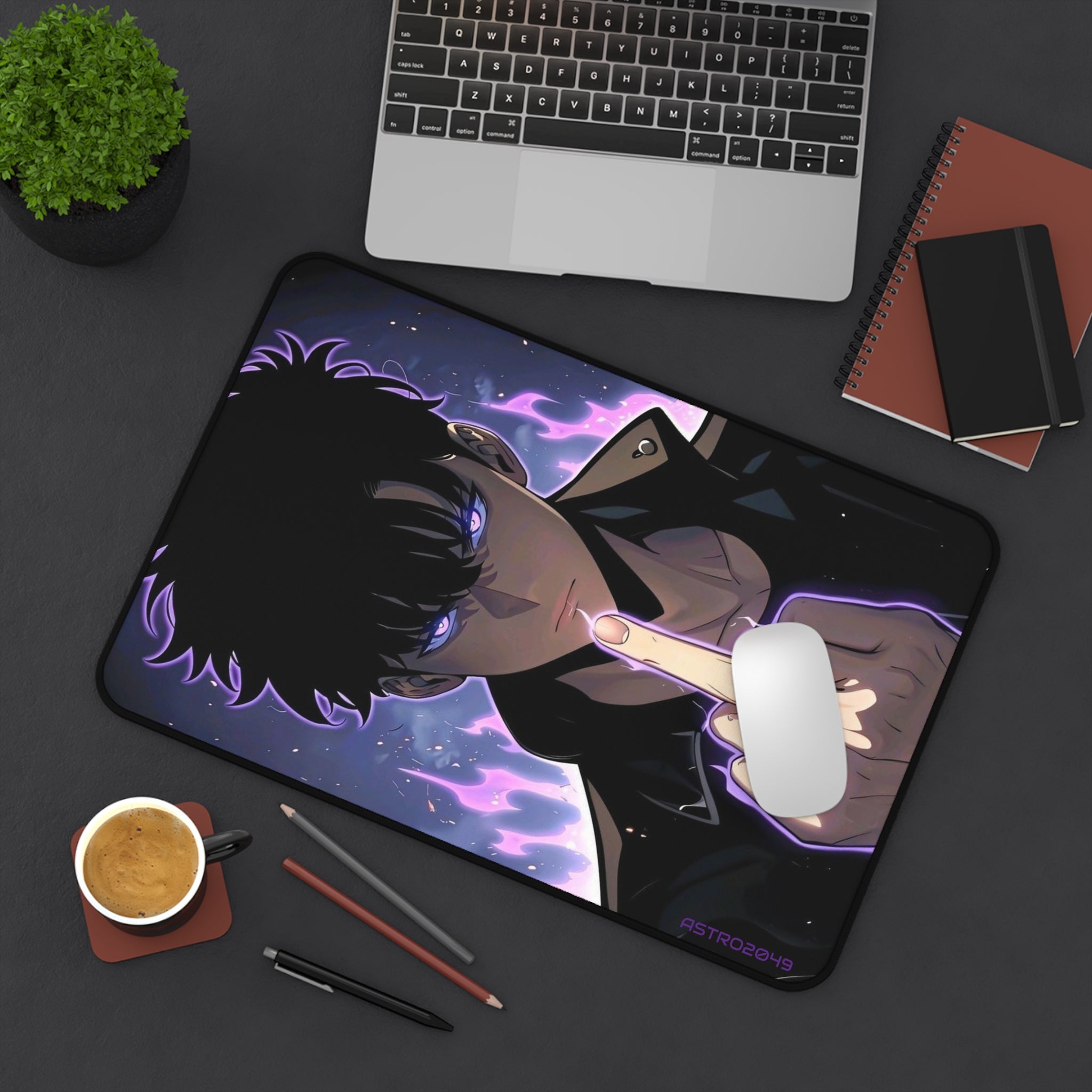 SOLO LEVELING - Sung Jinwoo - ARISE - Cosmic Vibes Desk Mat - Anime Gaming Mouse Pad, Gamer Gift, Desk Accessories, Unique Home Office