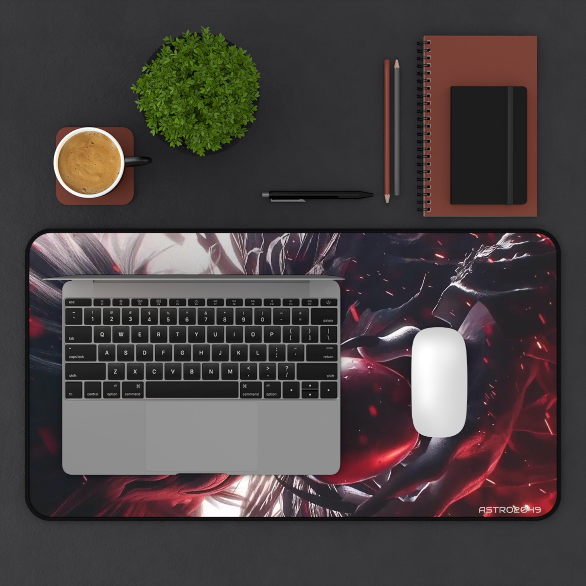 DEATH NOTE - RYUK - Artistic Gaming Desk Mat - Gamer Accessories, Office Decor, Mouse Pad, Fantasy Art, Desk Protector