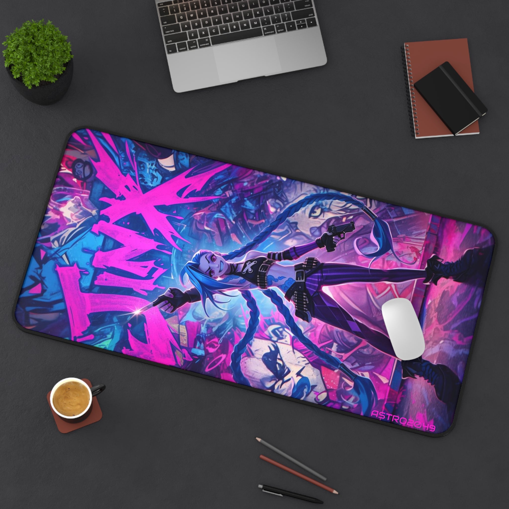 League of Legends - Arcane: JINX - Vibrant Gaming Desk Mat with Colorful Fantasy Art - Perfect for Gamers, Holiday Gifts, and Collectibles