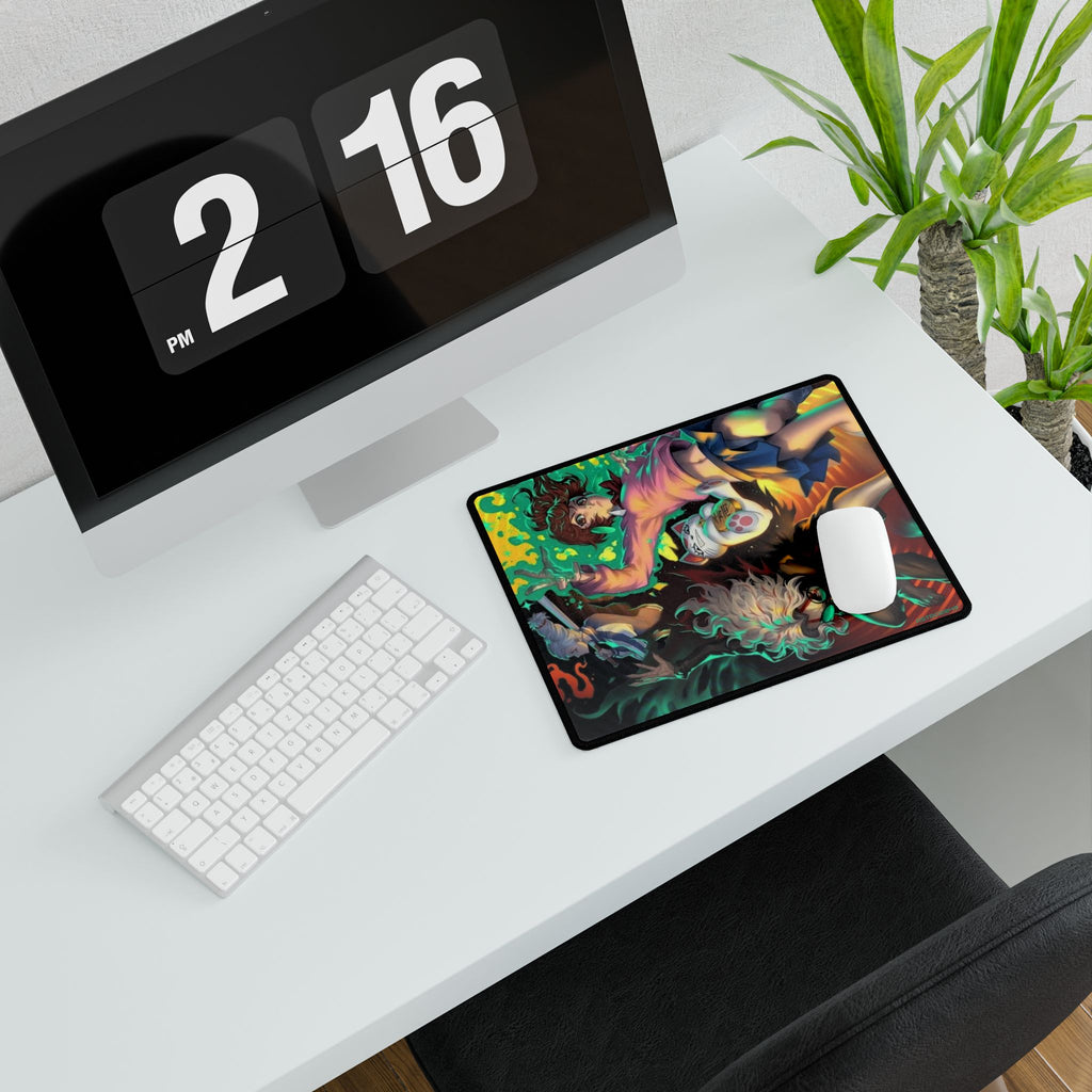 DANDADAN: Momo / Okarun - Vibrant Gaming Desk Mat - Anime Style, Desk Accessories, Gamer Gift, Office Decor, Desk Organization