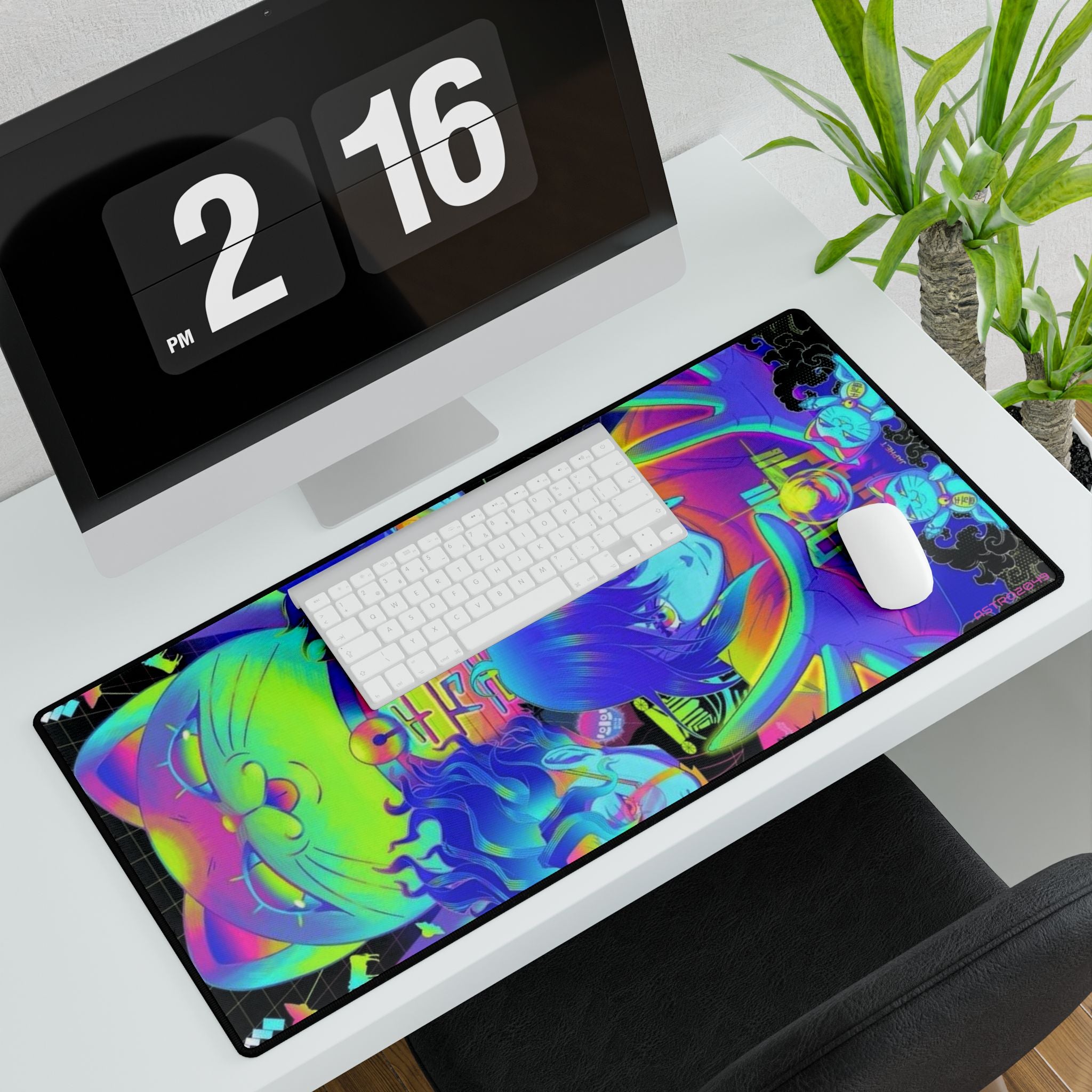 DANDADAN: Momo / Okarun - Vibrant Desk Mat with Anime Design, Gaming Mat, Office Decor, Personalized Mouse Pad, Colorful Workspace Accessory