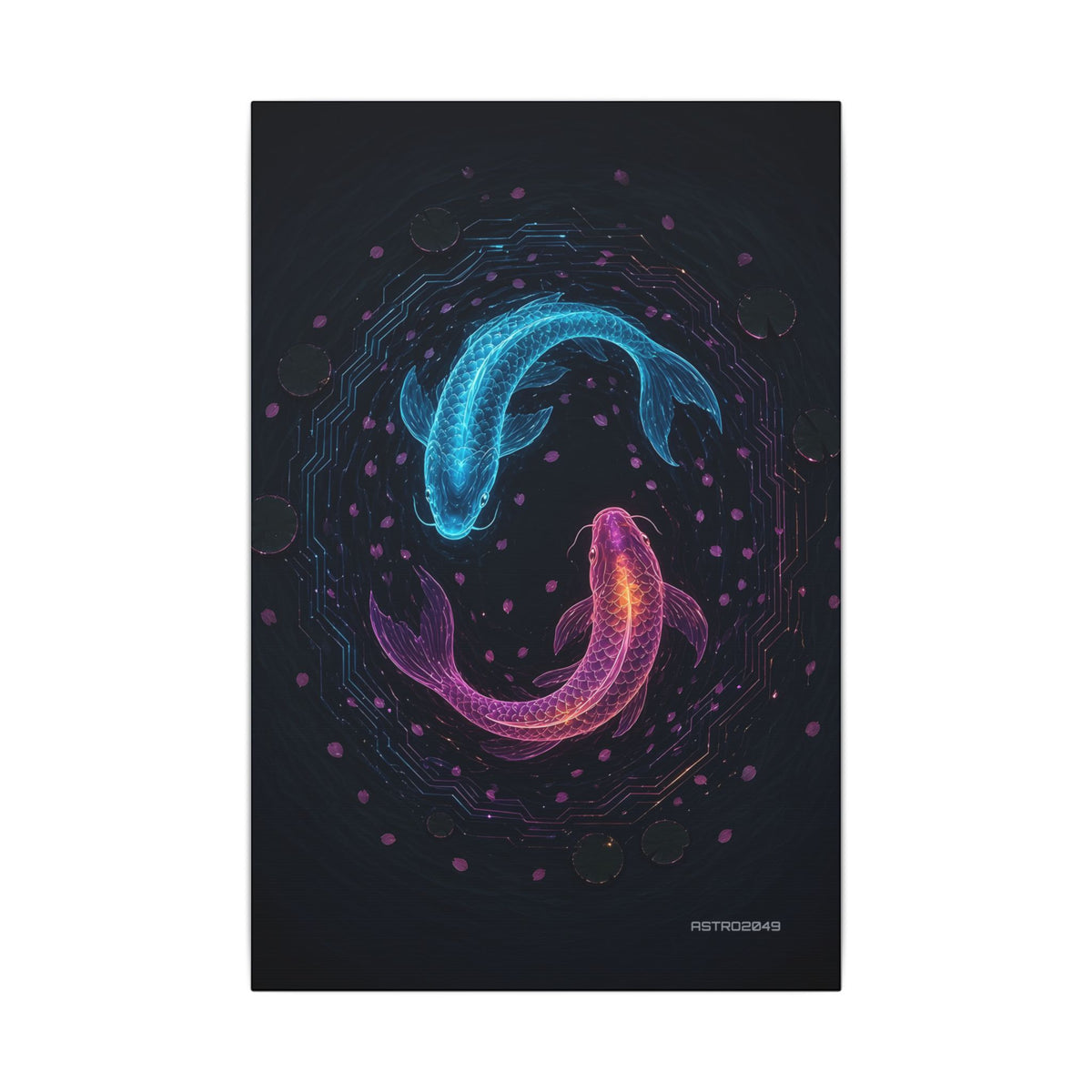 Circuit Koi canvas print, 12 x 18 in – full artwork view