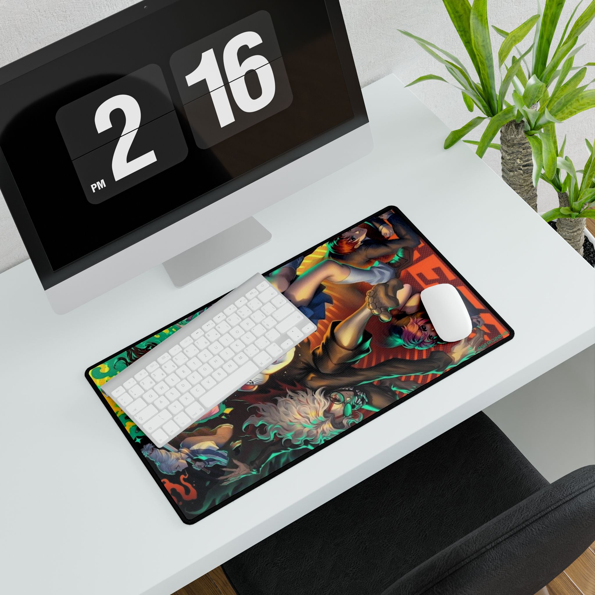 DANDADAN: Momo / Okarun - Vibrant Gaming Desk Mat - Anime Style, Desk Accessories, Gamer Gift, Office Decor, Desk Organization