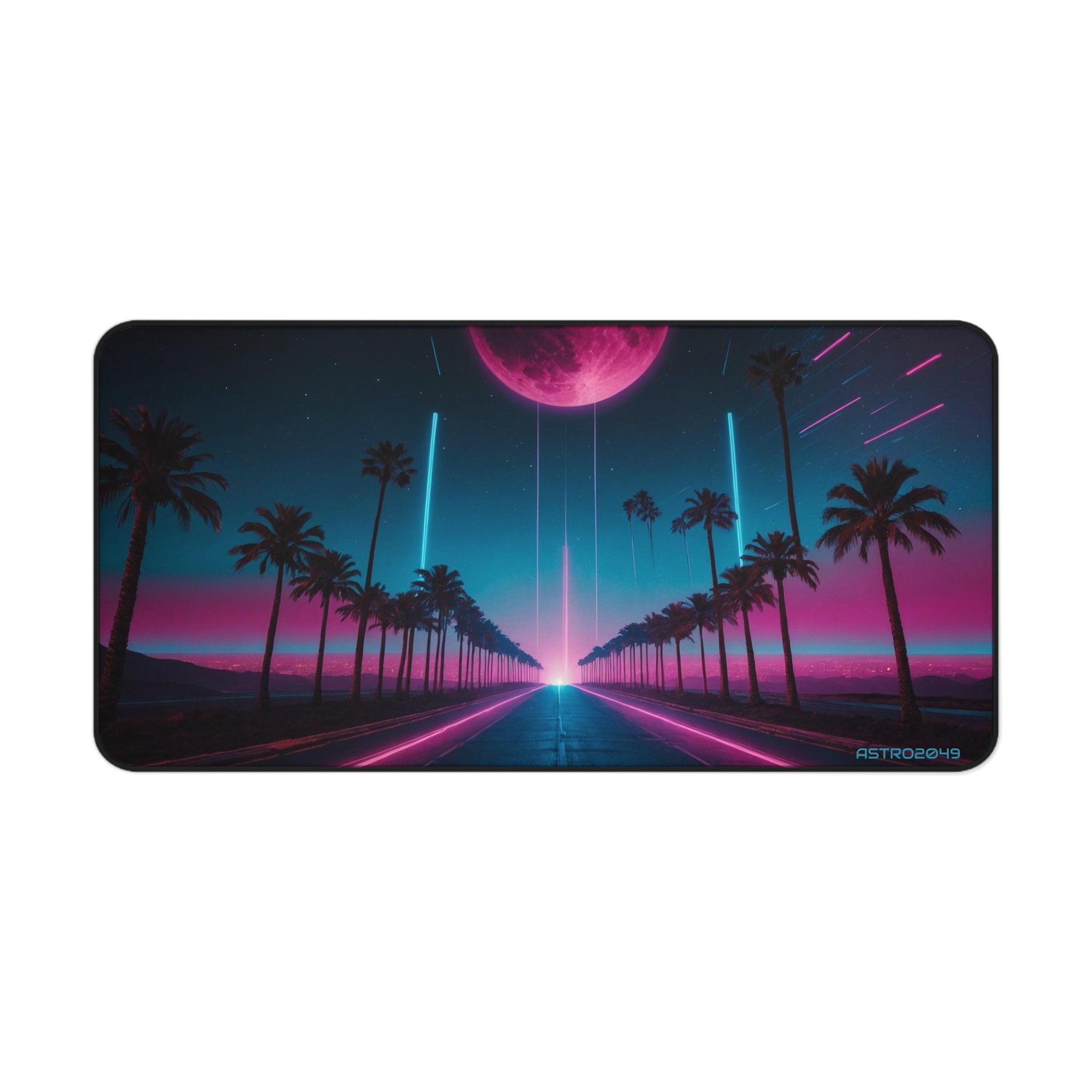 CYBERPUNK - RETROWAVE - Neon Sunset Desk Mat, Retro Gaming Mousepad, Aesthetic Office Decor, Computer Accessory, Home Office Must-Have