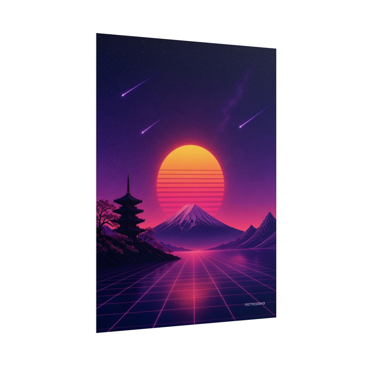 Sunset Pagoda Grid matte poster by ASTRO2049, view 7 of 8