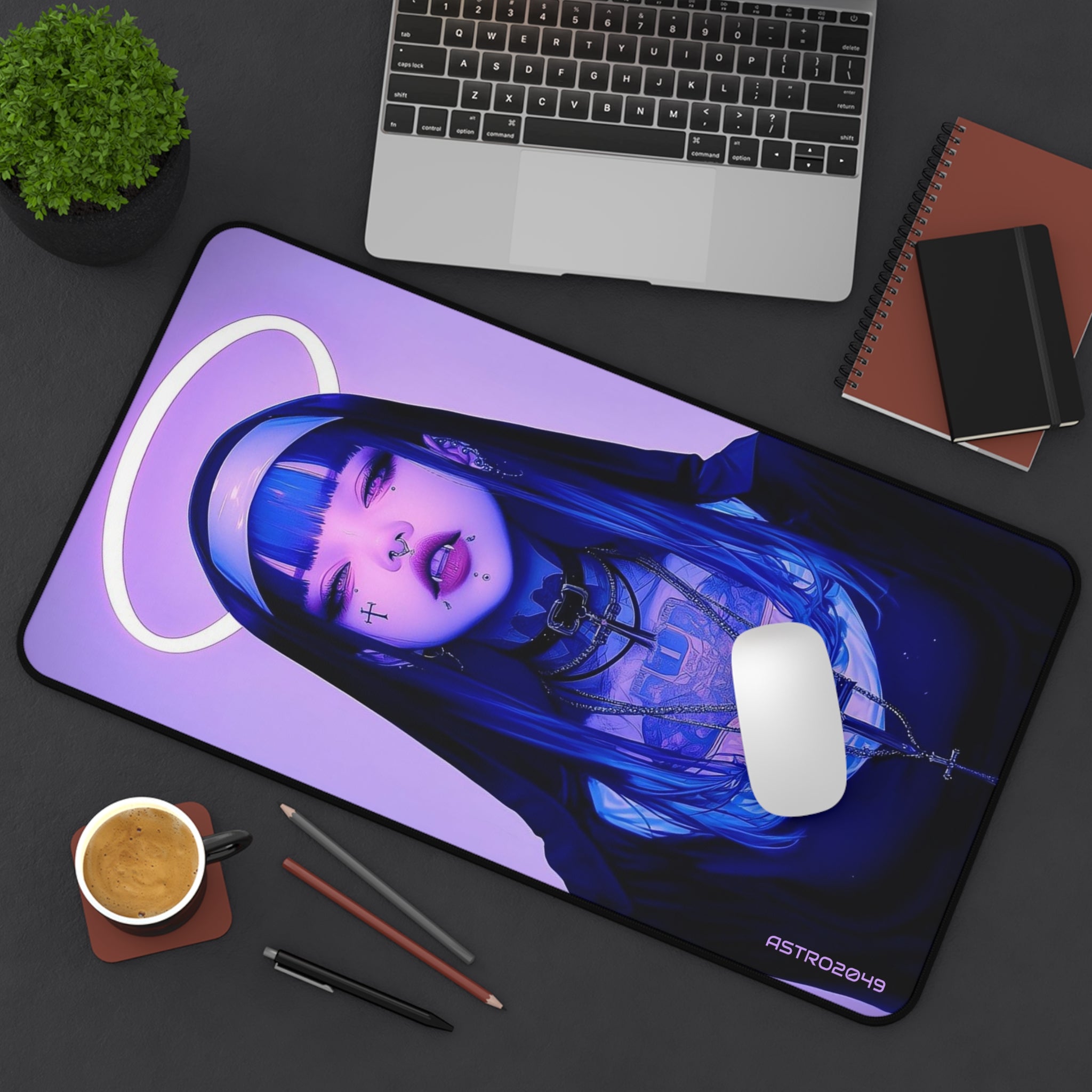 CYBERPUNK - GOTHIC: Aesthetic Desk Mat with Mystical Design - Unique Mouse Pad, Gaming Accessory, Gift for Anime Lovers, Workspace