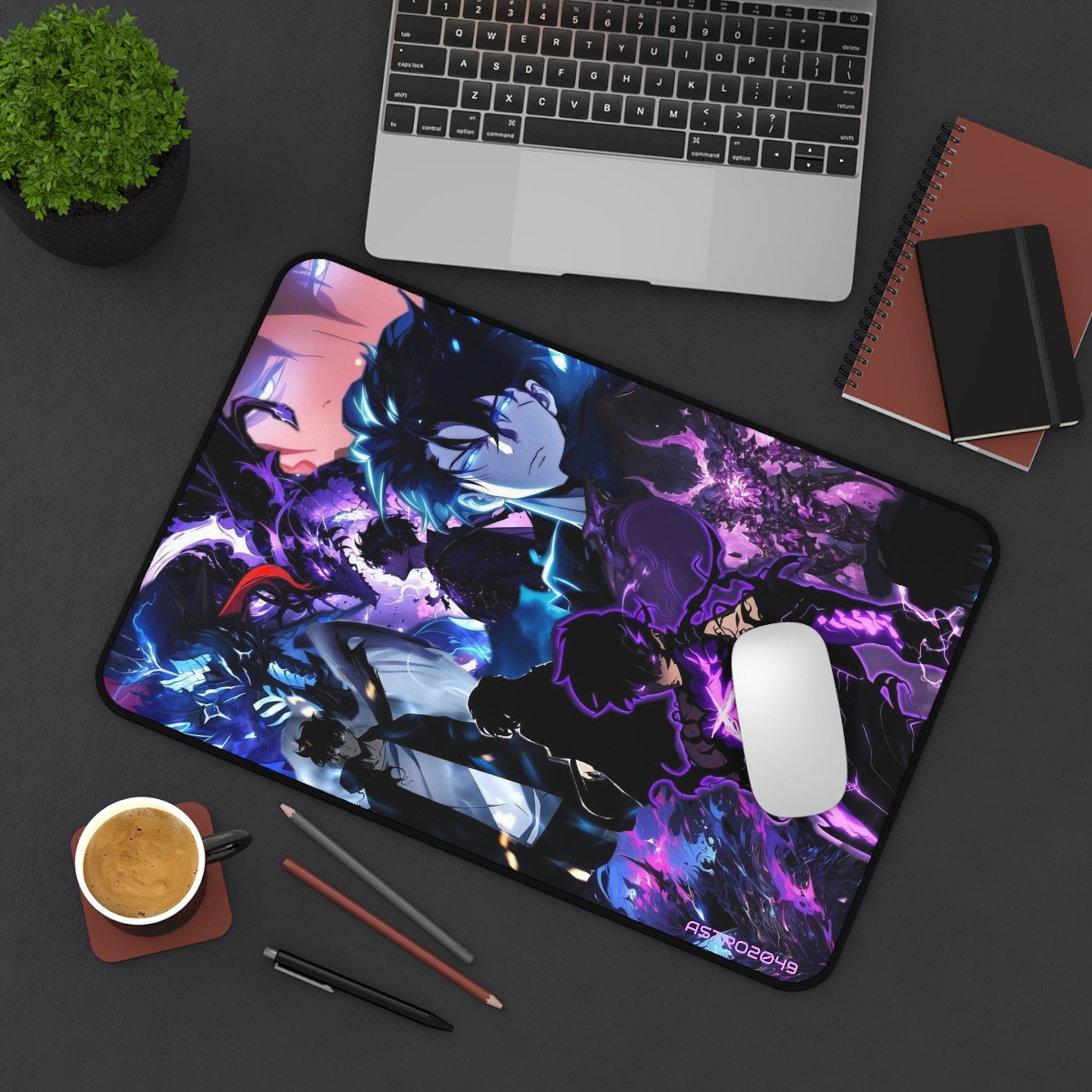 SOLO LEVELING - Sung Jinwoo - ARISE - Cosmic Themed Desk Mat for Gamers, Gaming Mouse Pad, Desk Accessories, Unique Gifts, Anime Decor